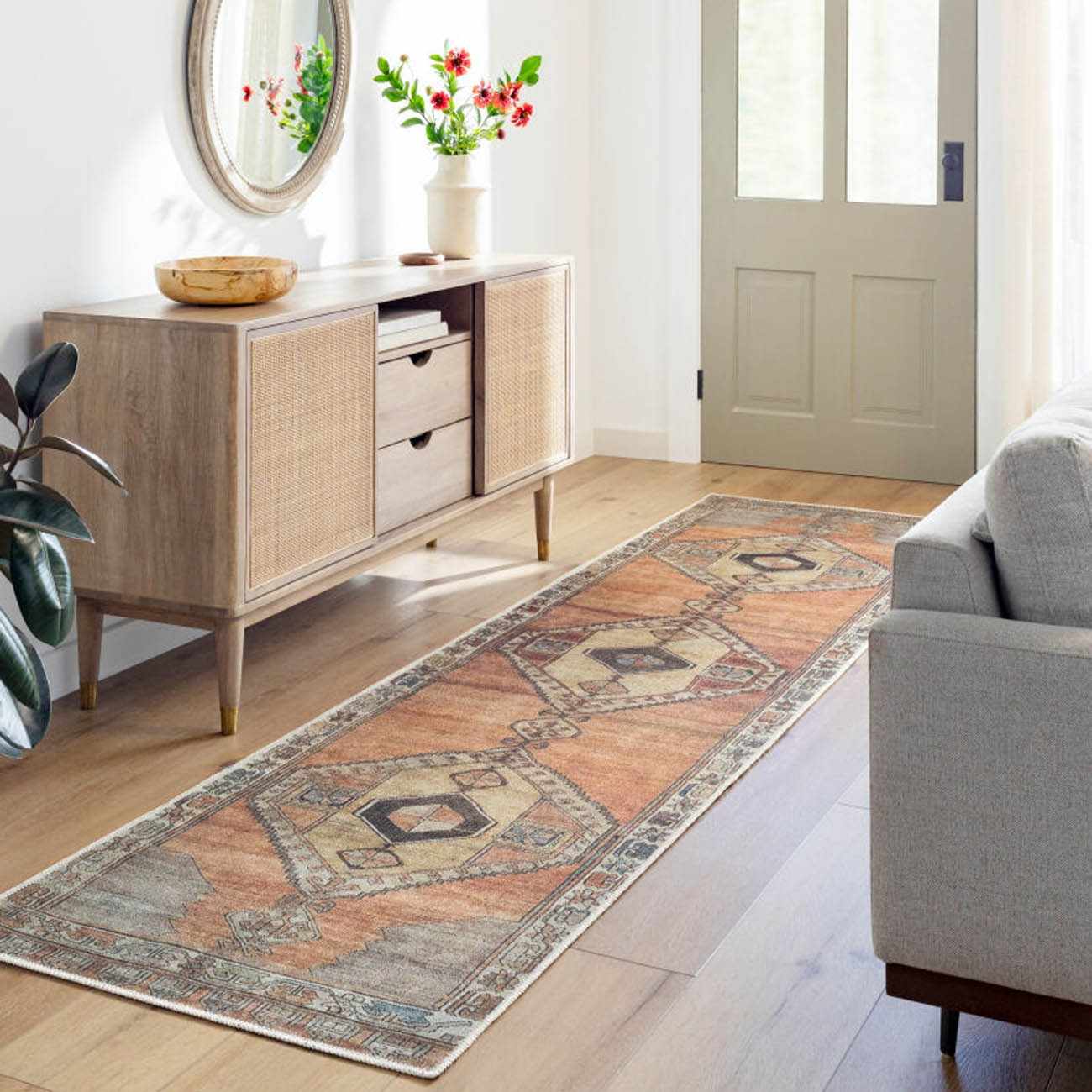 Bela Washable Runner Rug  Machine Woven  Traditional Style