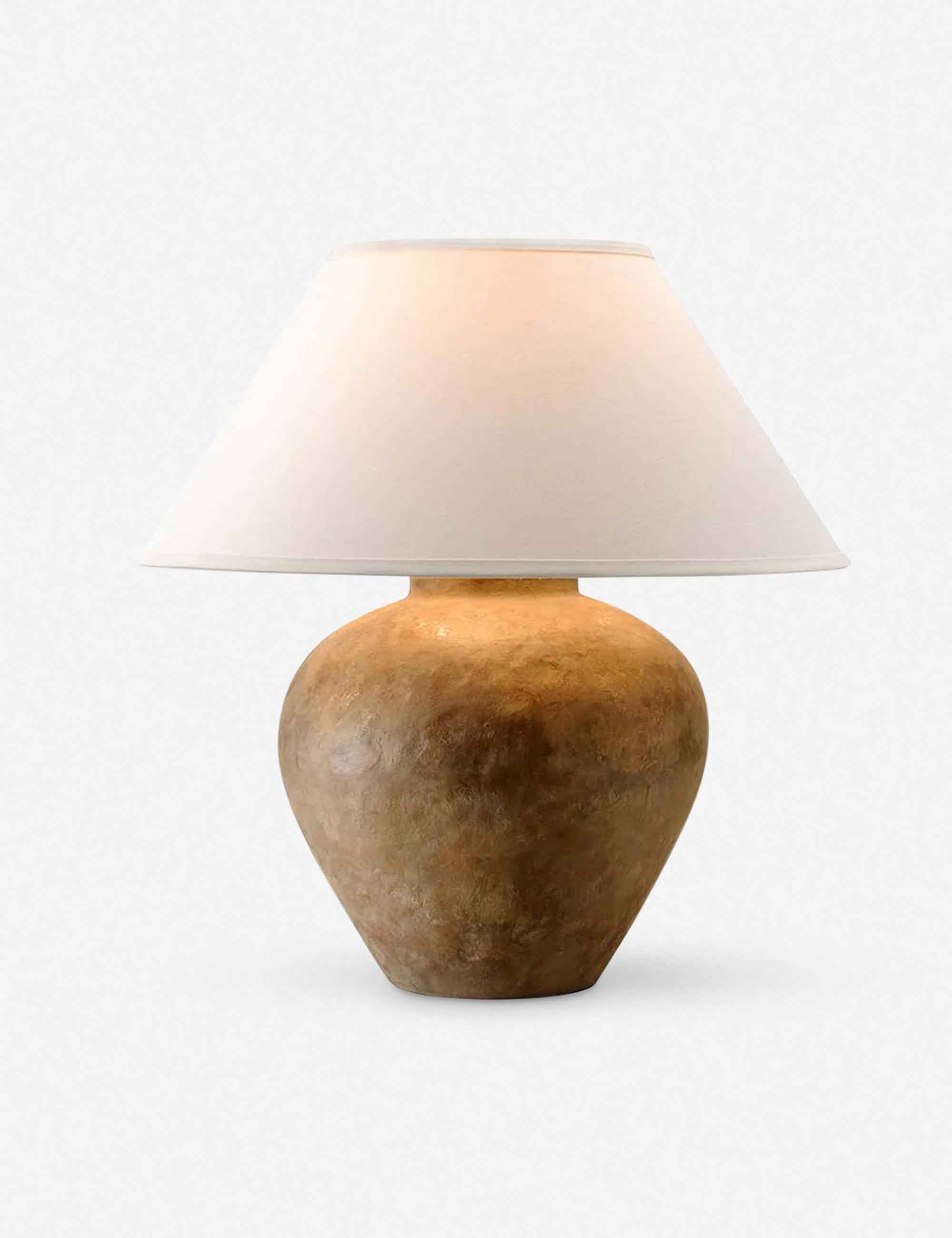 Ayla Table Lamp | Textured Stone Finish, Traditional Design