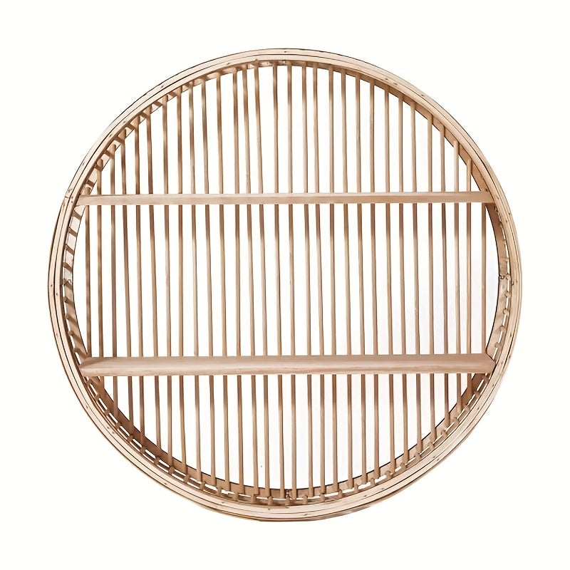 Bela Round Bamboo Shelf | Handmade, Eco-Friendly Wall Organizer