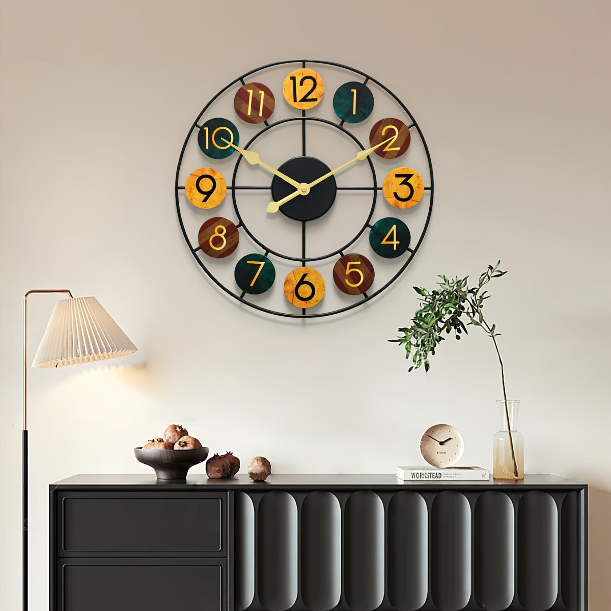 Bello Wall Clock | Retro Iron Design, Silent Quartz Movement