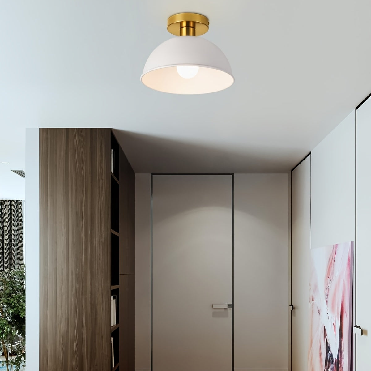 Bela Semi-Flush Ceiling Lamp | Matte Metal, Compact Design
