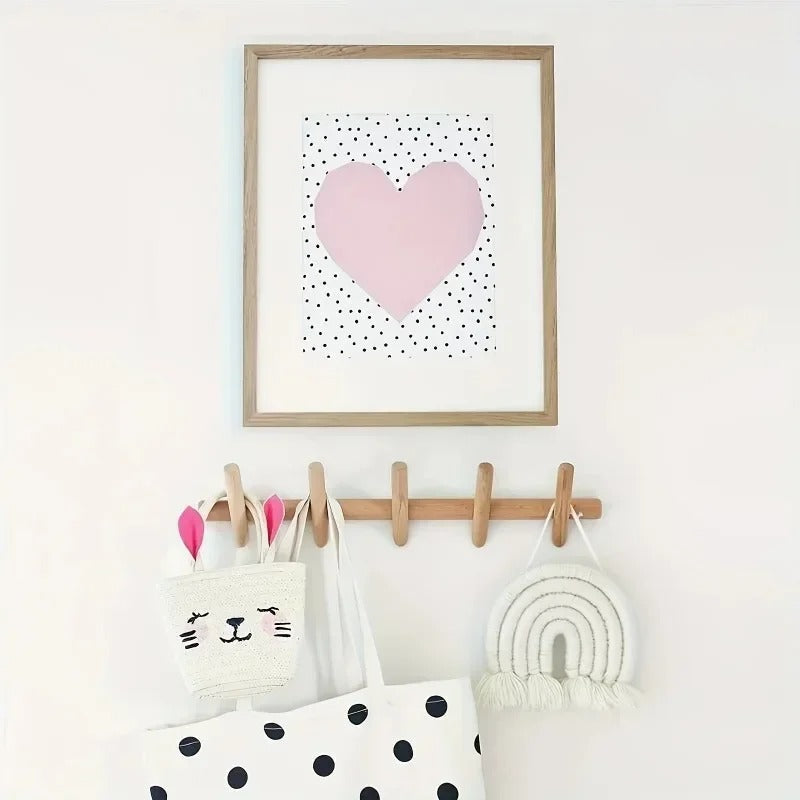 Milo Wall Rack | Solid Oak, 5-Peg Design