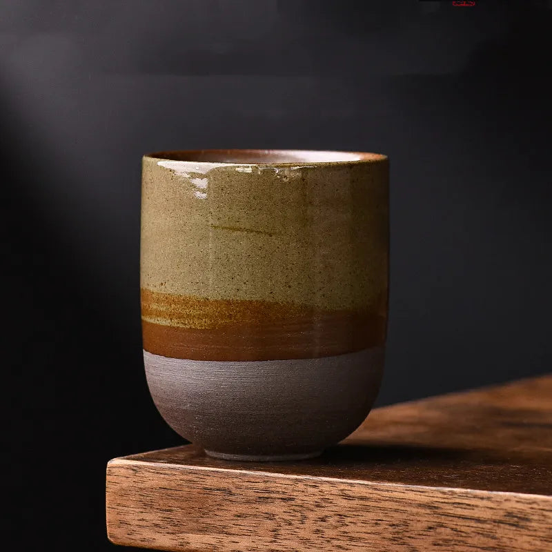 Bamboo Yunomi Cup | Handcrafted Stoneware, 150ml