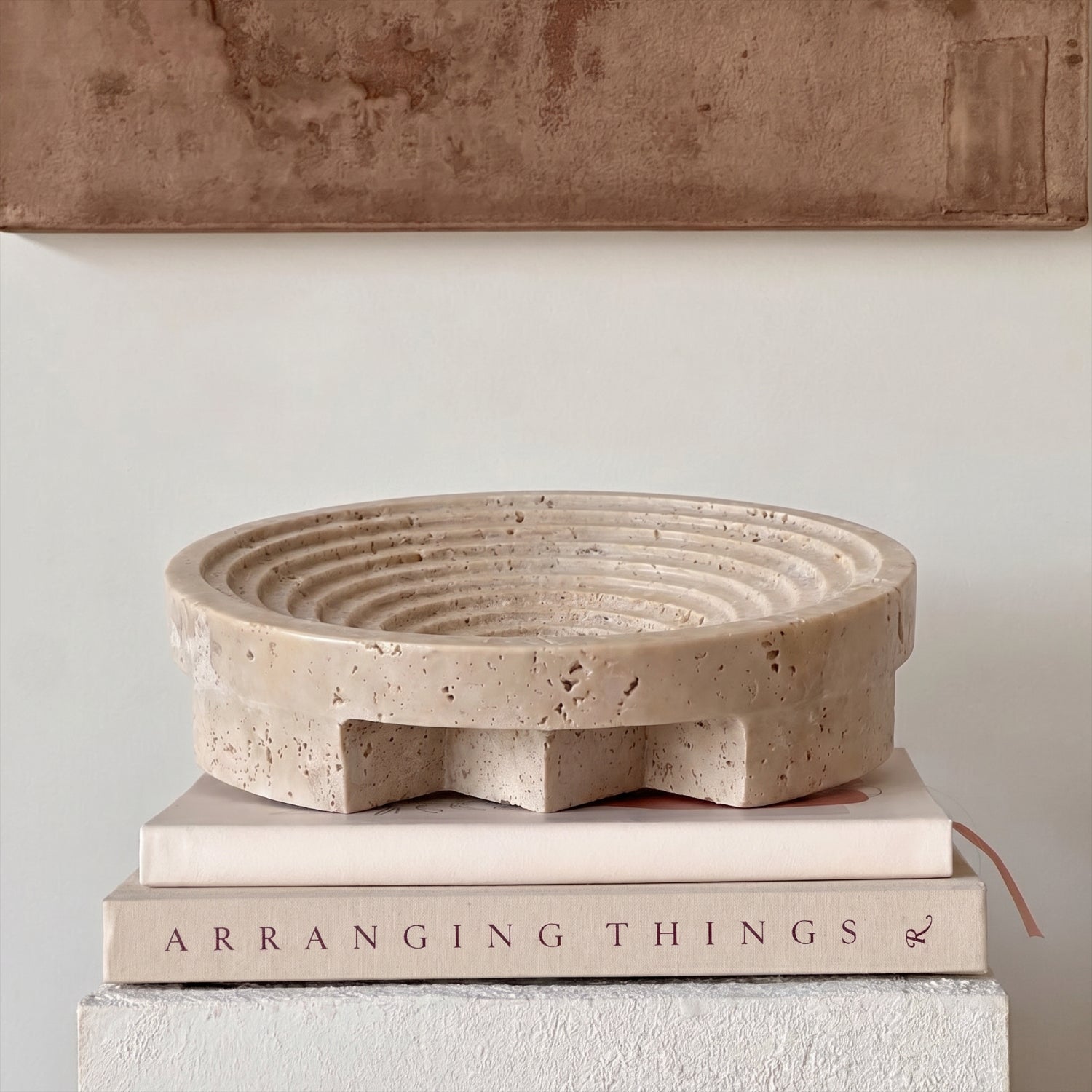 Bello Stepped Bowl Tray | 100% Authentic Travertine Marble