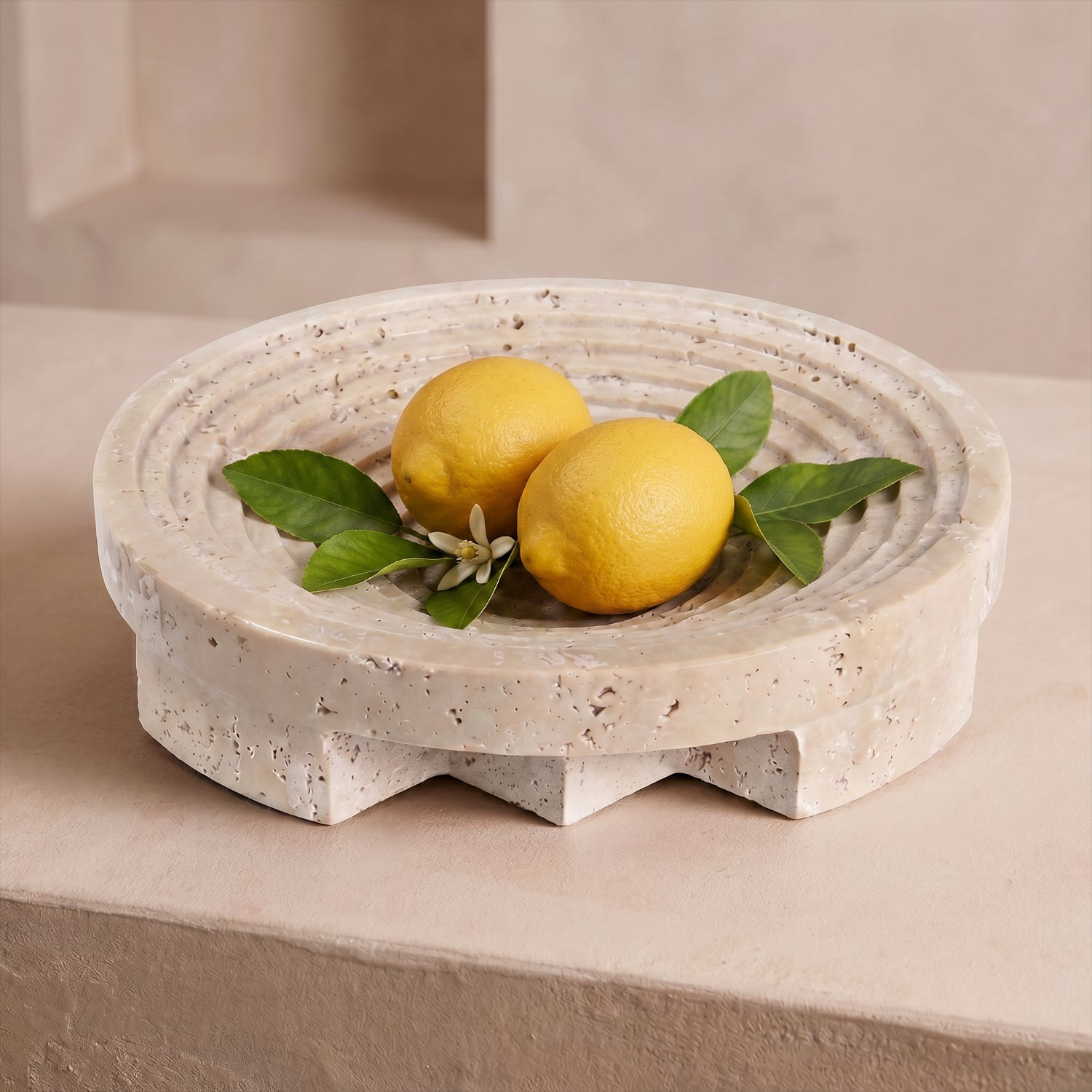 Bello Stepped Bowl Tray | 100% Authentic Travertine Marble