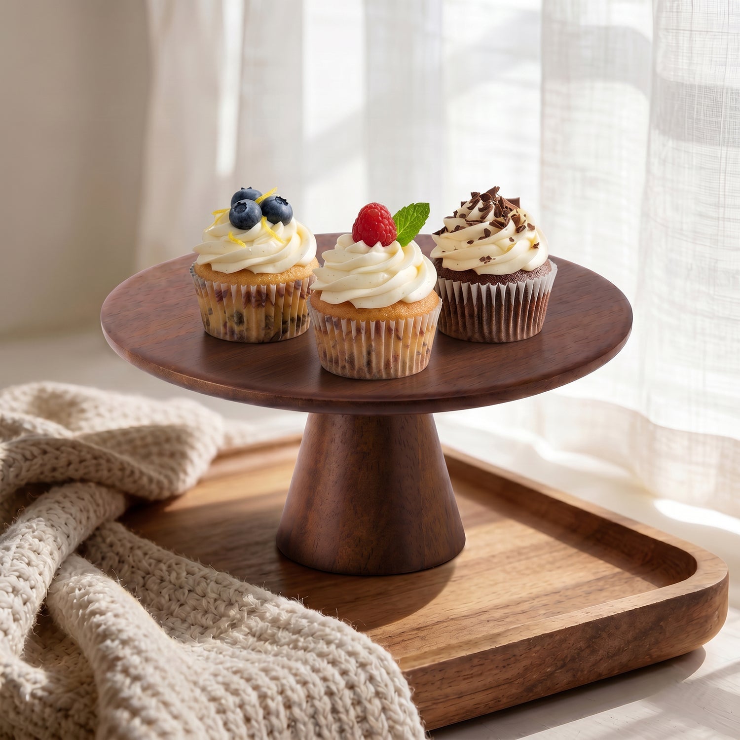 Alera Acacia High Raised Tray | Solid Wood, Versatile Design