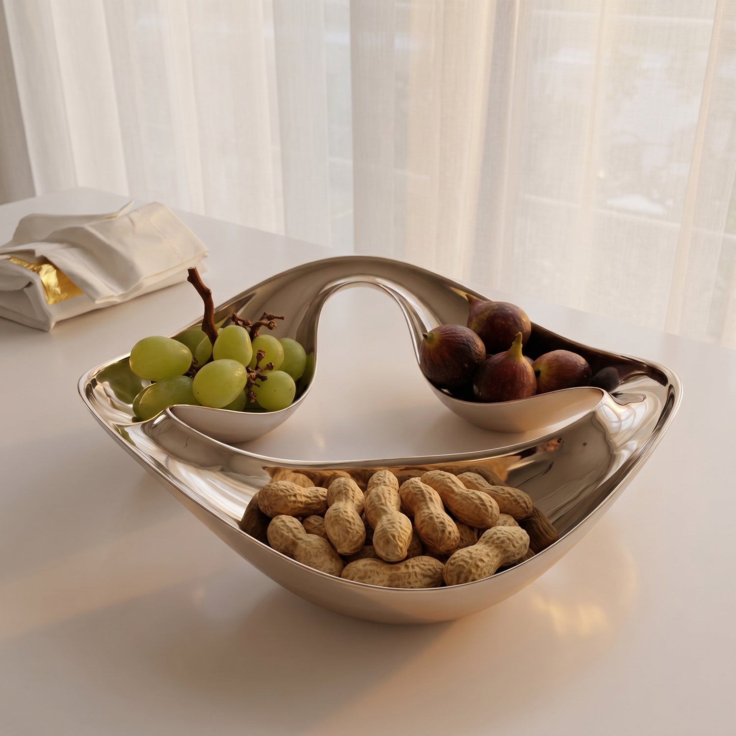Luxe Infinity Tray | 304 Stainless Steel, Triple Compartment