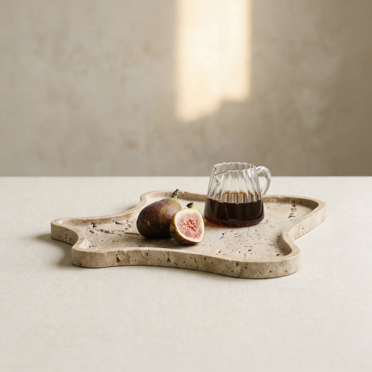 Oro Stone Tray | Rustic Irregular Design, Natural Ochre Color