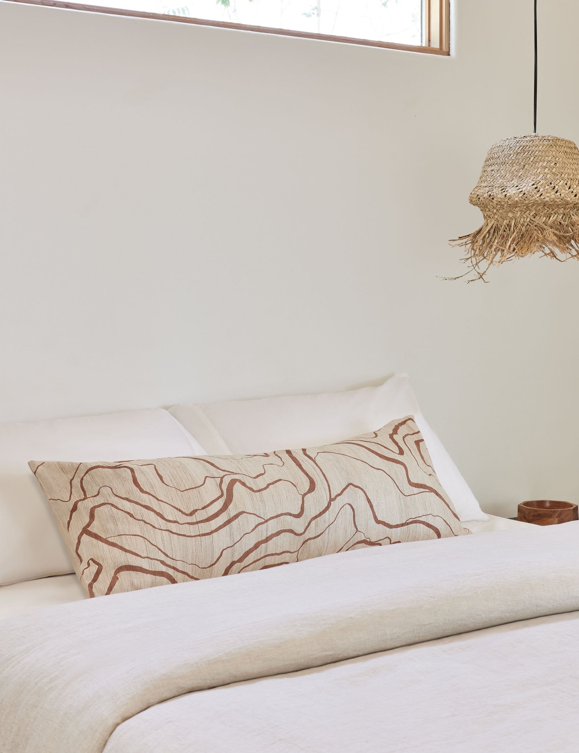 Crest Accent Pillow | Raw Silk, Textured Design