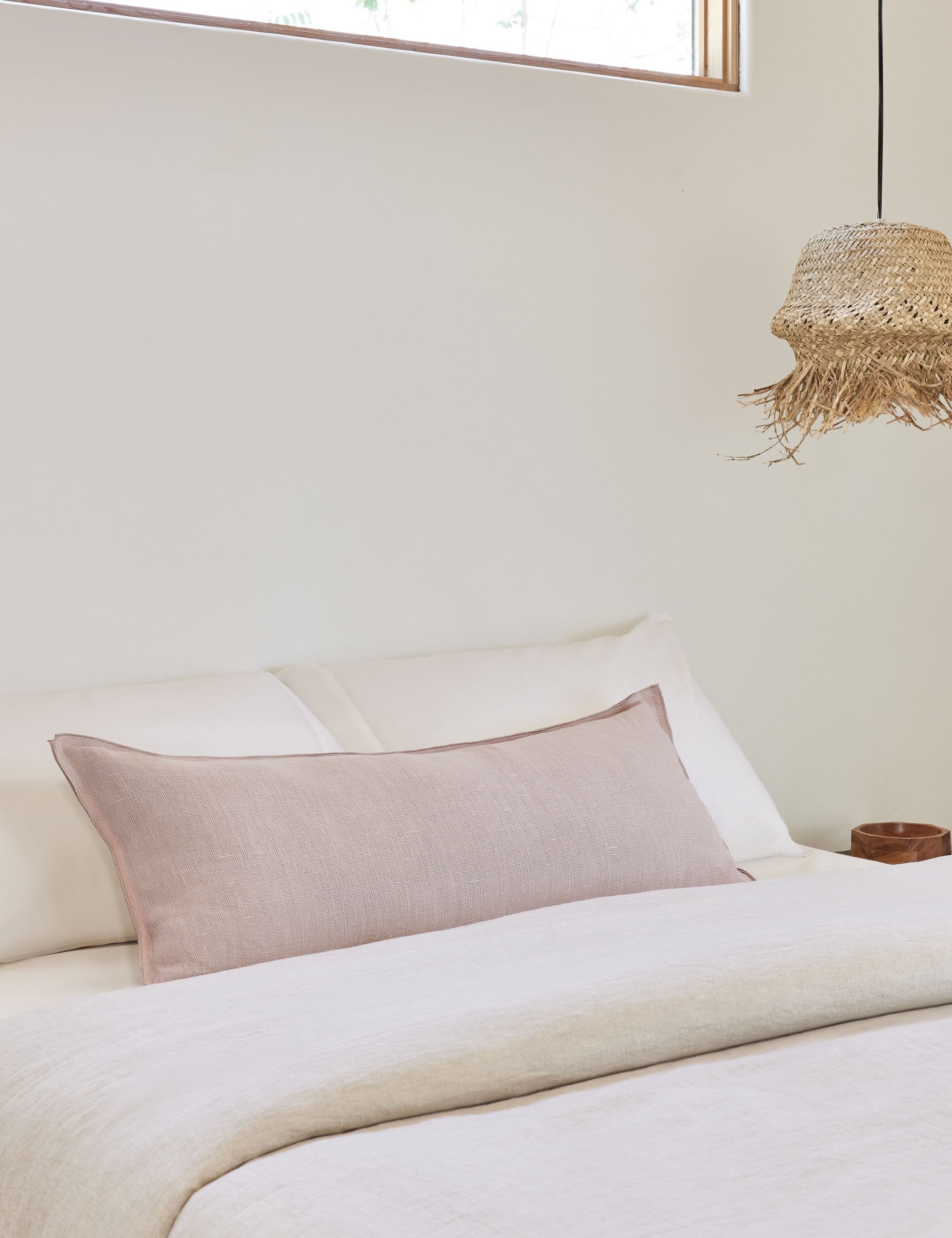 Luna Linen Lumbar Pillow | Superior-Quality Flax, Tonal Stitch Detail