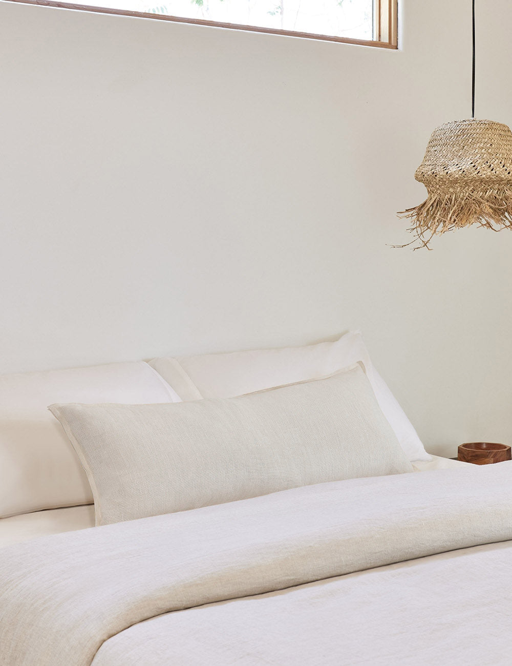 Luna Linen Lumbar Pillow | Superior Long Fiber Flax, Tonal Stitch Detail