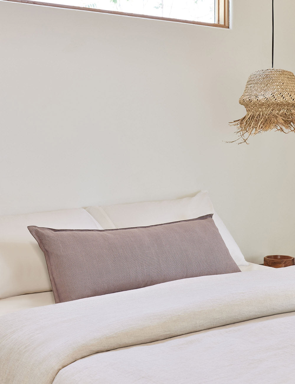 Luna Linen Lumbar Pillow | Superior-Quality Flax, Tonal Stitch Detail