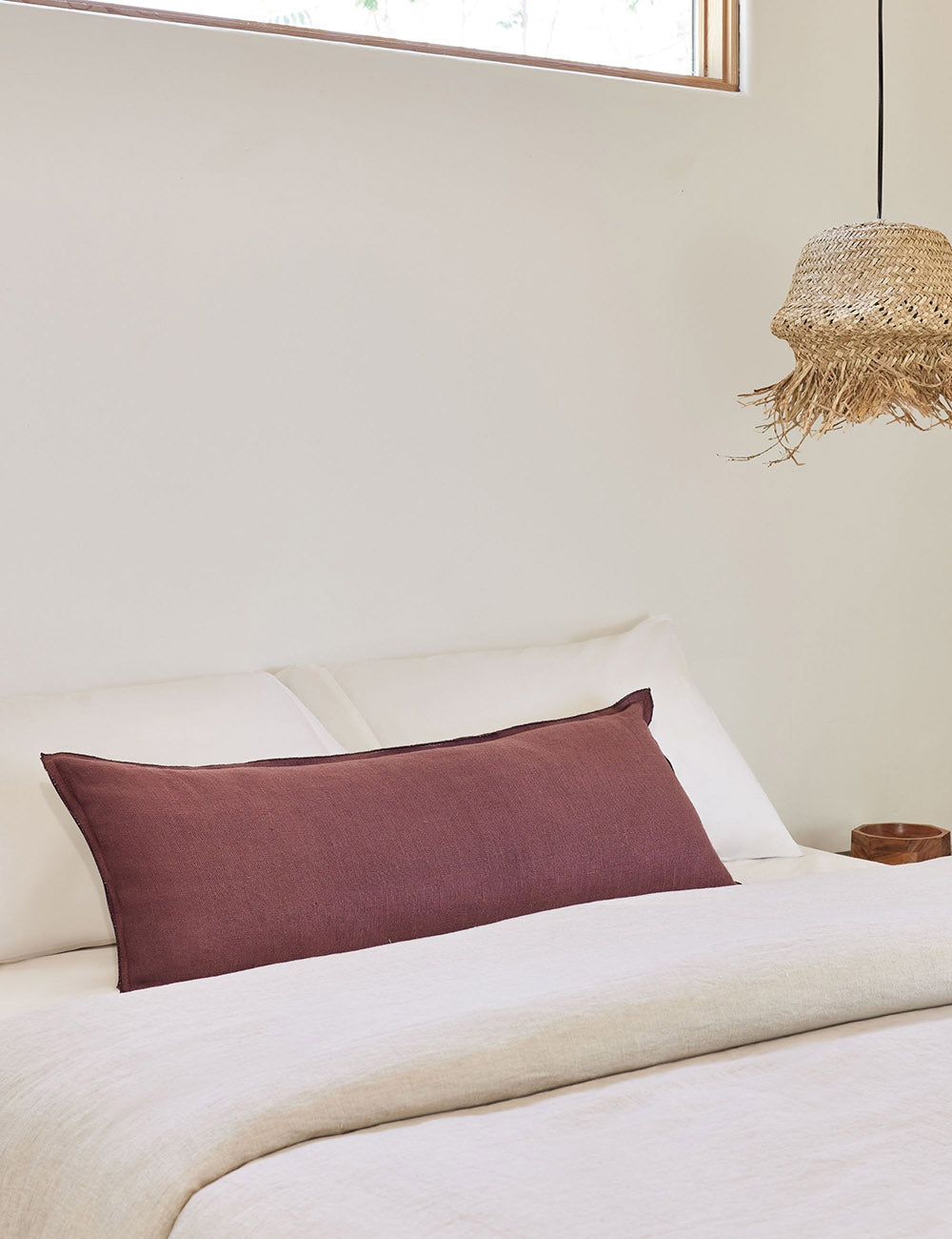 Luna Linen Lumbar Pillow | Superior Long Fiber Flax, Tonal Stitch Detail