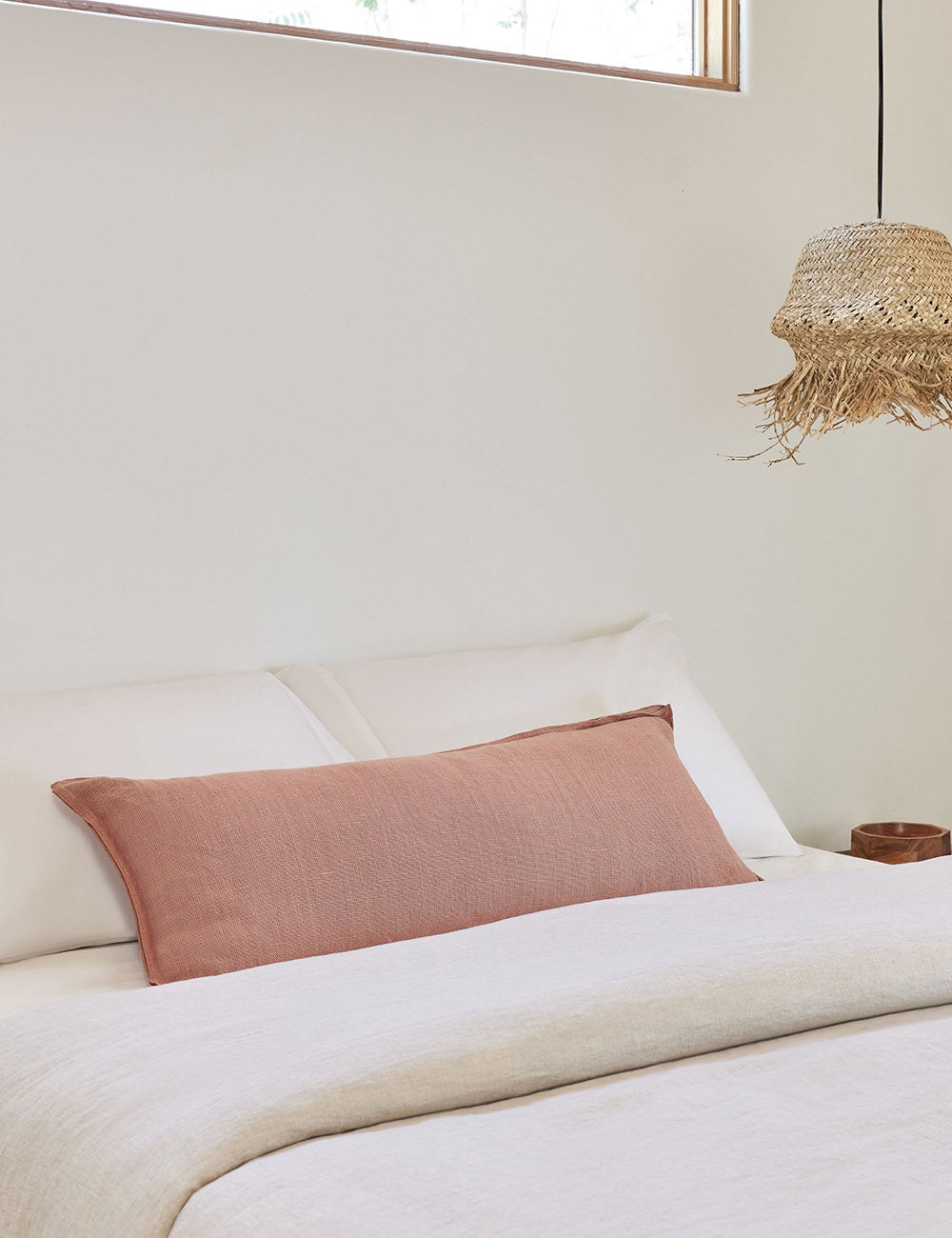 Luna Linen Lumbar Pillow | Superior-Quality Flax, Tonal Stitch Detail