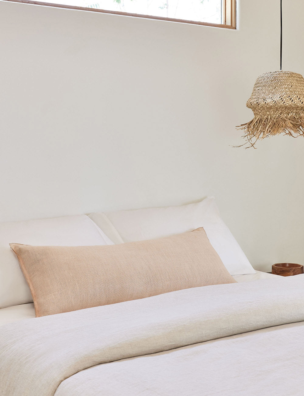Luna Linen Lumbar Pillow | Superior Long Fiber Flax, Tonal Stitch Detail