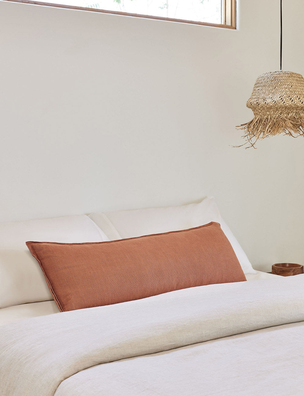 Luna Linen Lumbar Pillow | Superior-Quality Flax, Tonal Stitch Detail