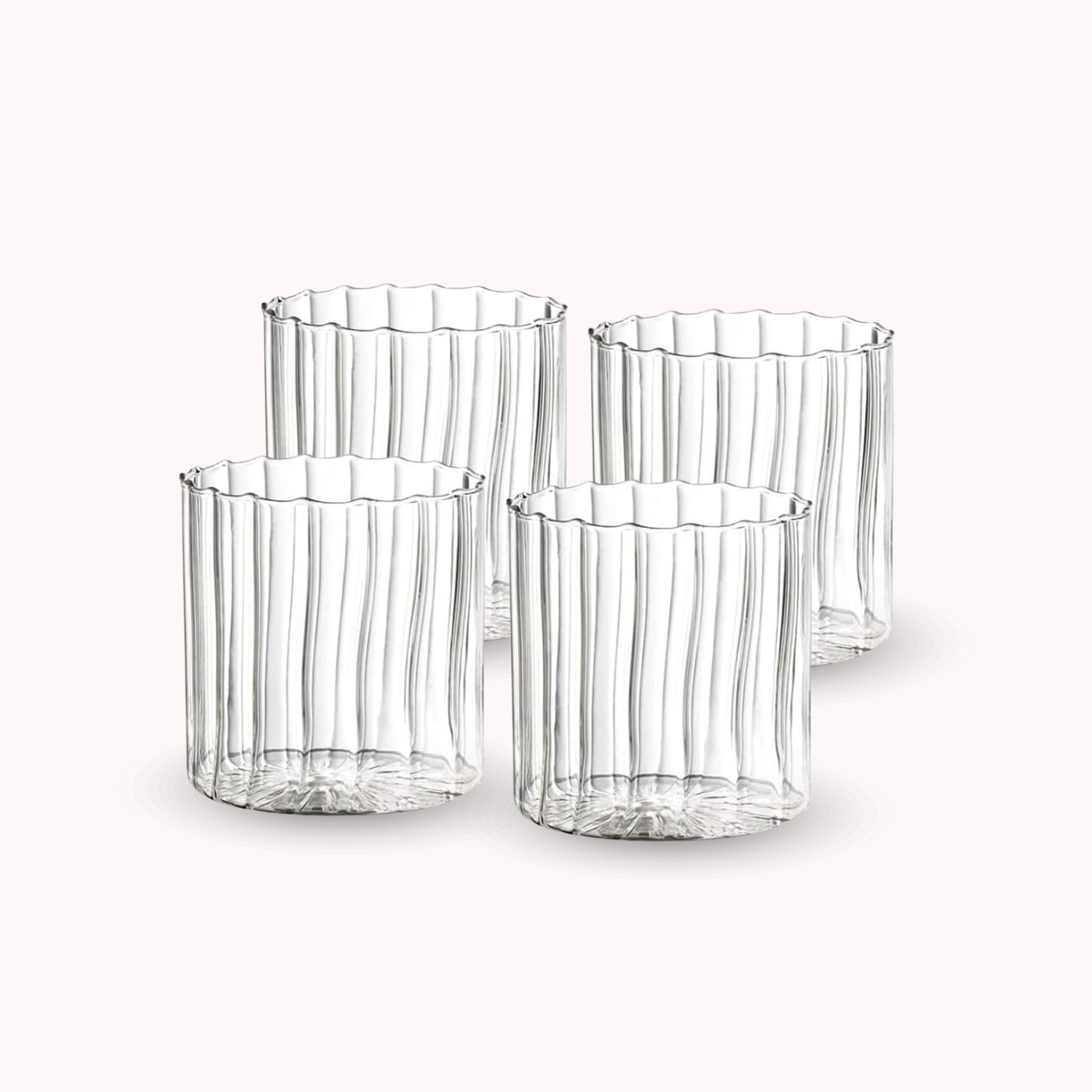 Bello Vertical Chic Glasses Set | Borosilicate, 180ml Capacity