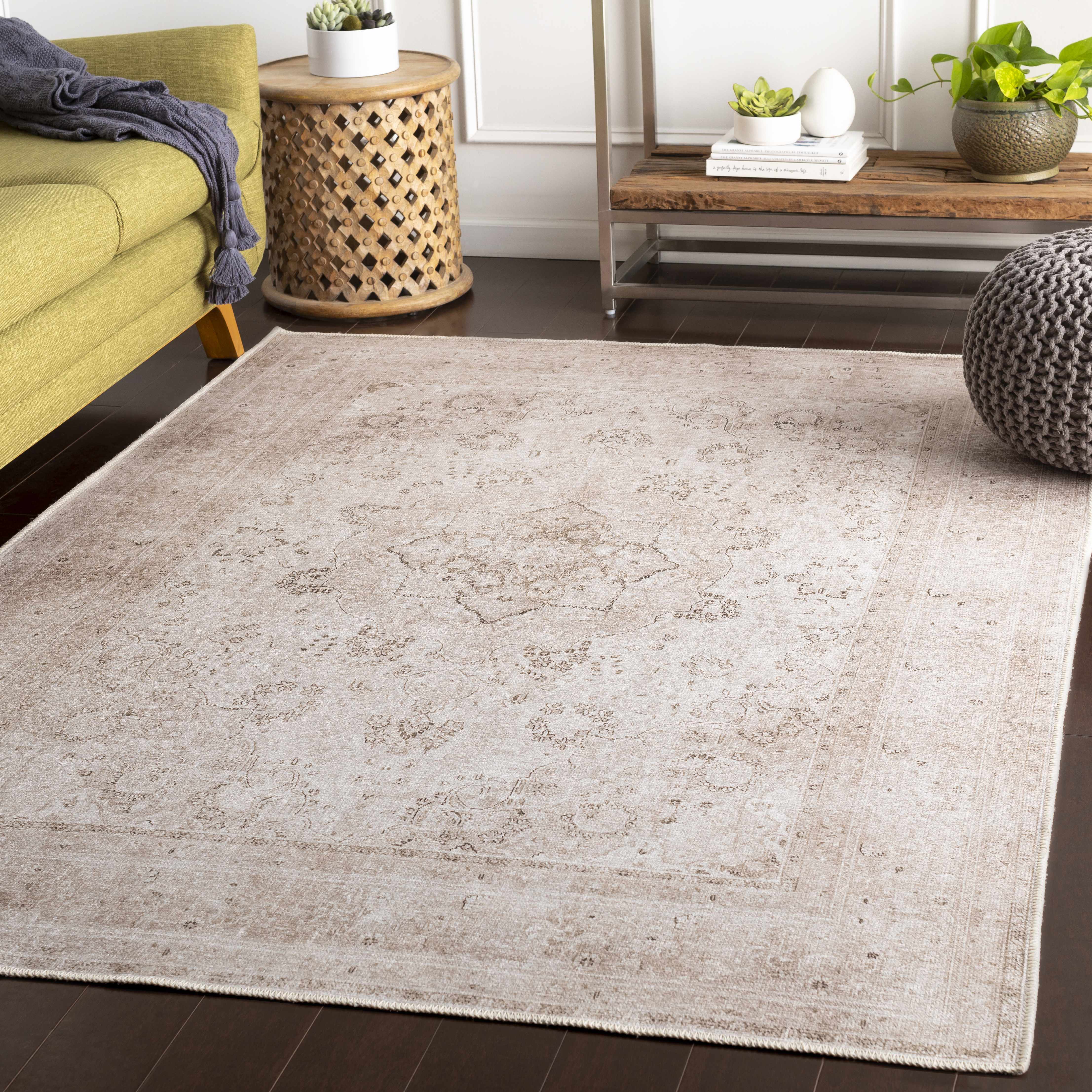 Bela Vintage Rug Machine Woven Chenille-Polyester, Washable
