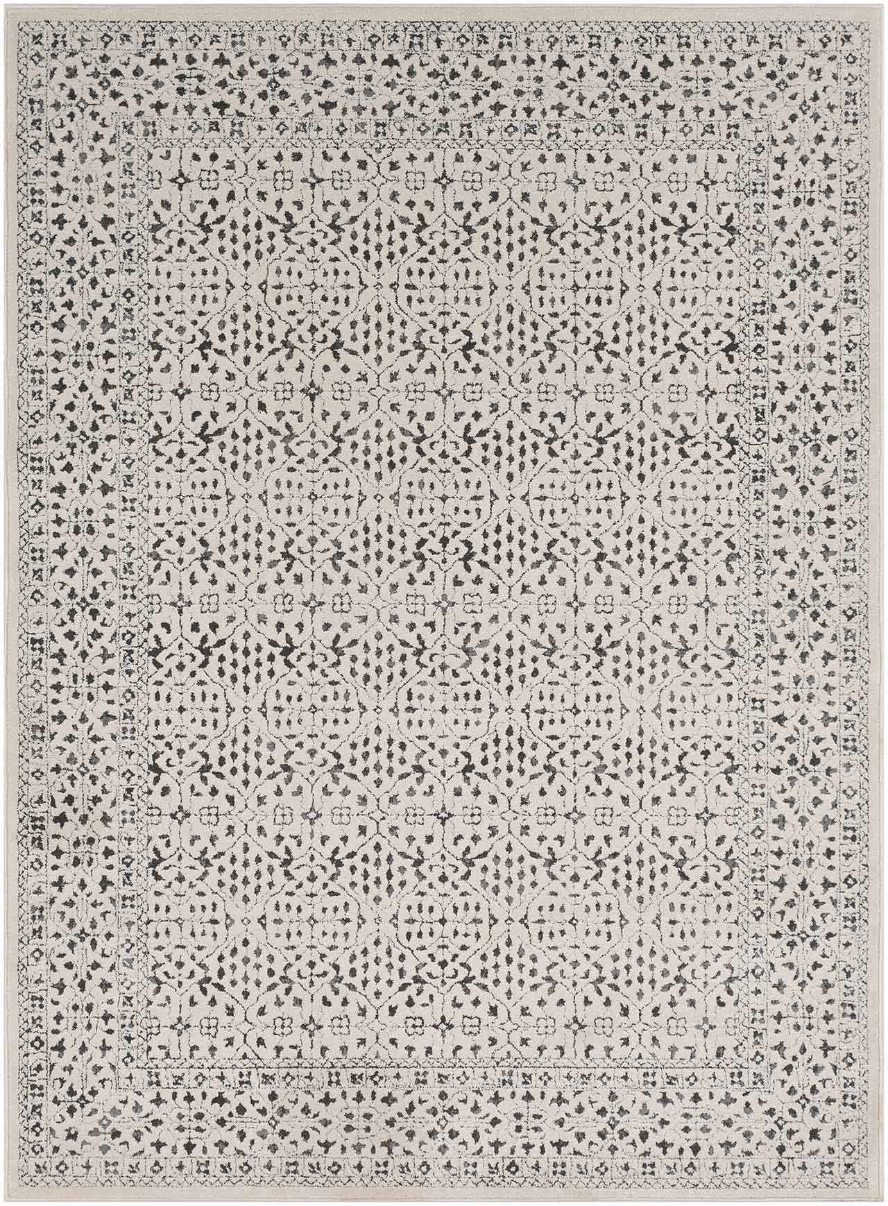 Sable Area Rug  Machine Woven  Medium Pile  Charcoal Beige