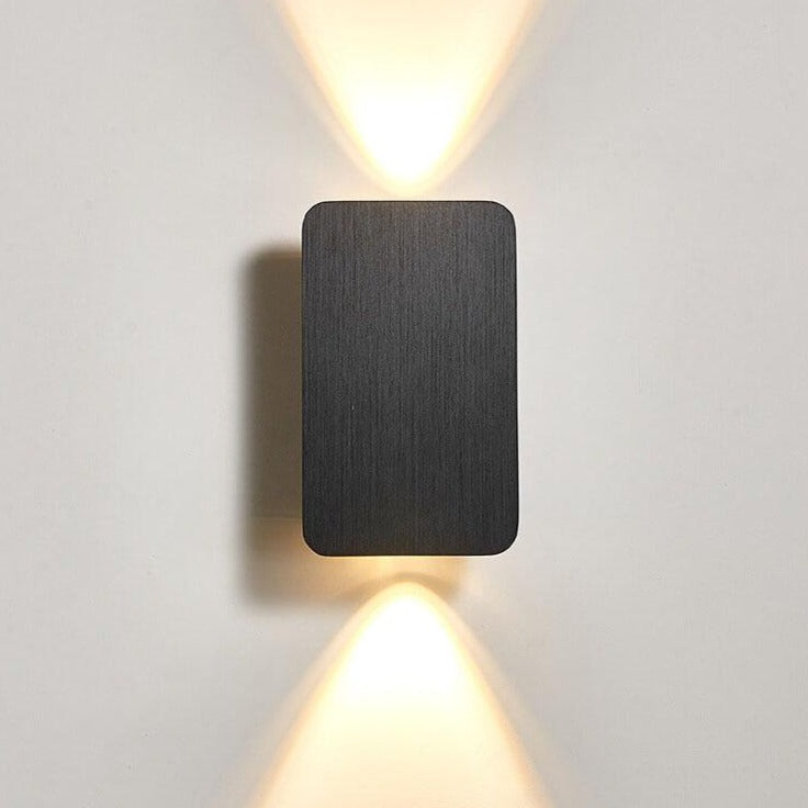 Nordic Minimalist Aluminum Rectangular LED Wall Sconce with 2 Lights