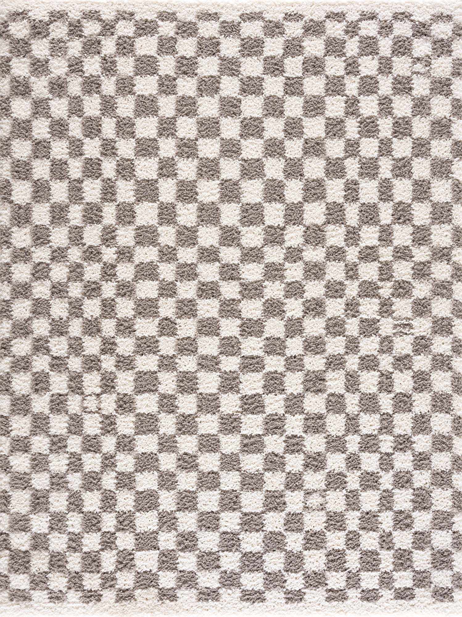 Kairo Checkered Plush Rug 100% Polyester Machine Woven