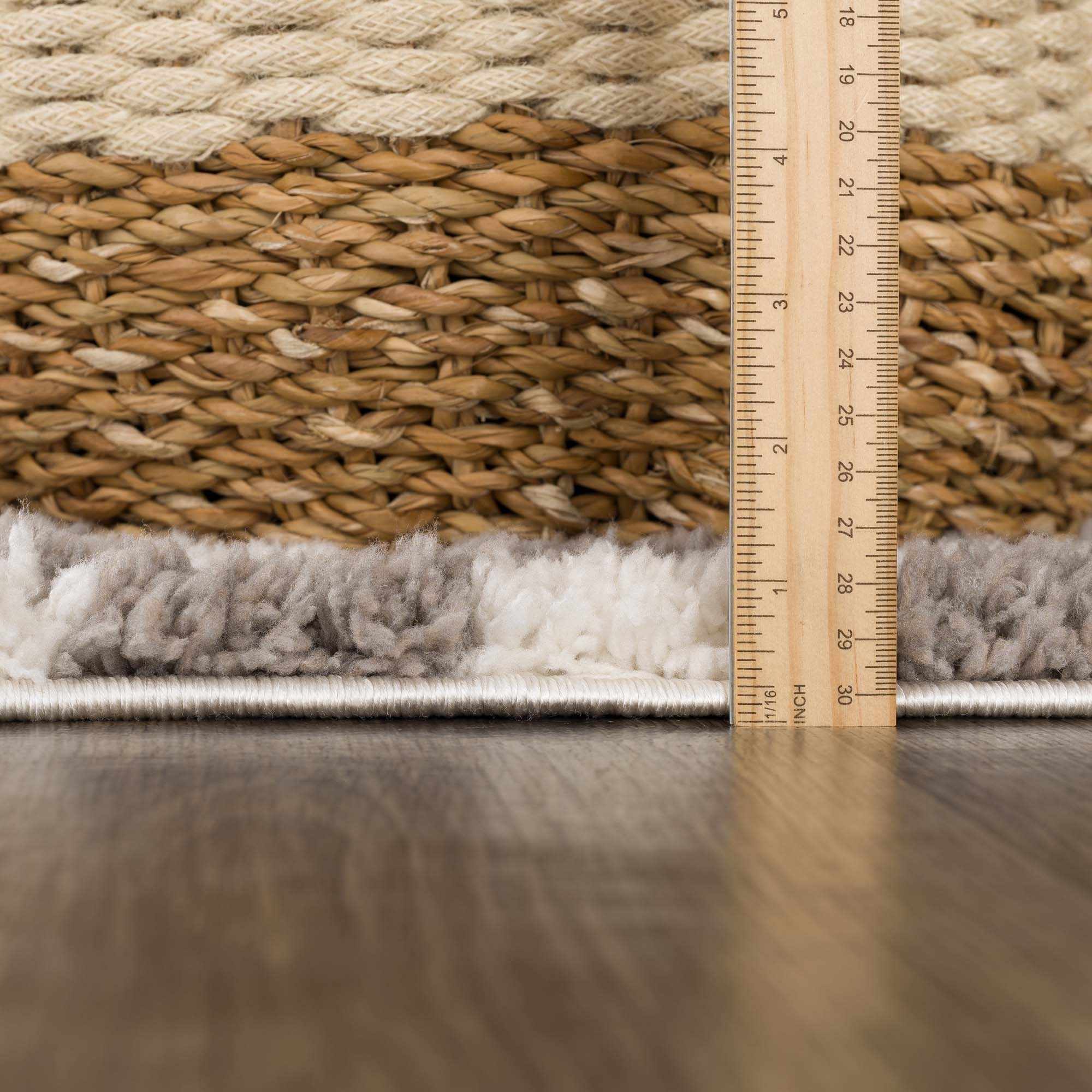 Kairo Checkered Plush Rug 100% Polyester Machine Woven