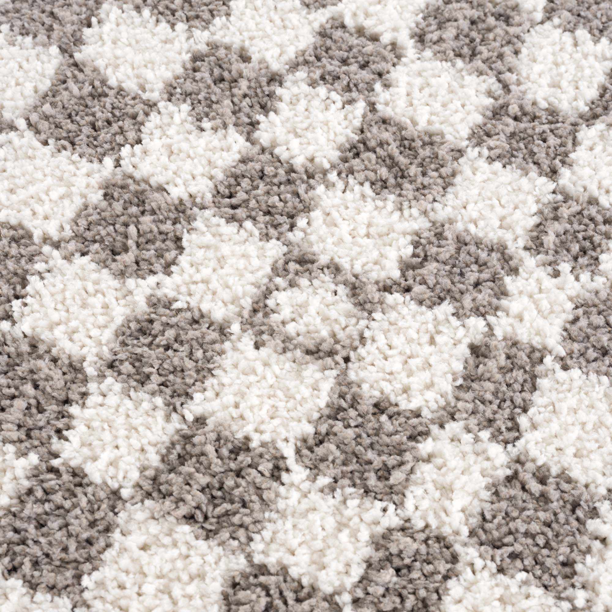 Kairo Checkered Plush Rug 100% Polyester Machine Woven