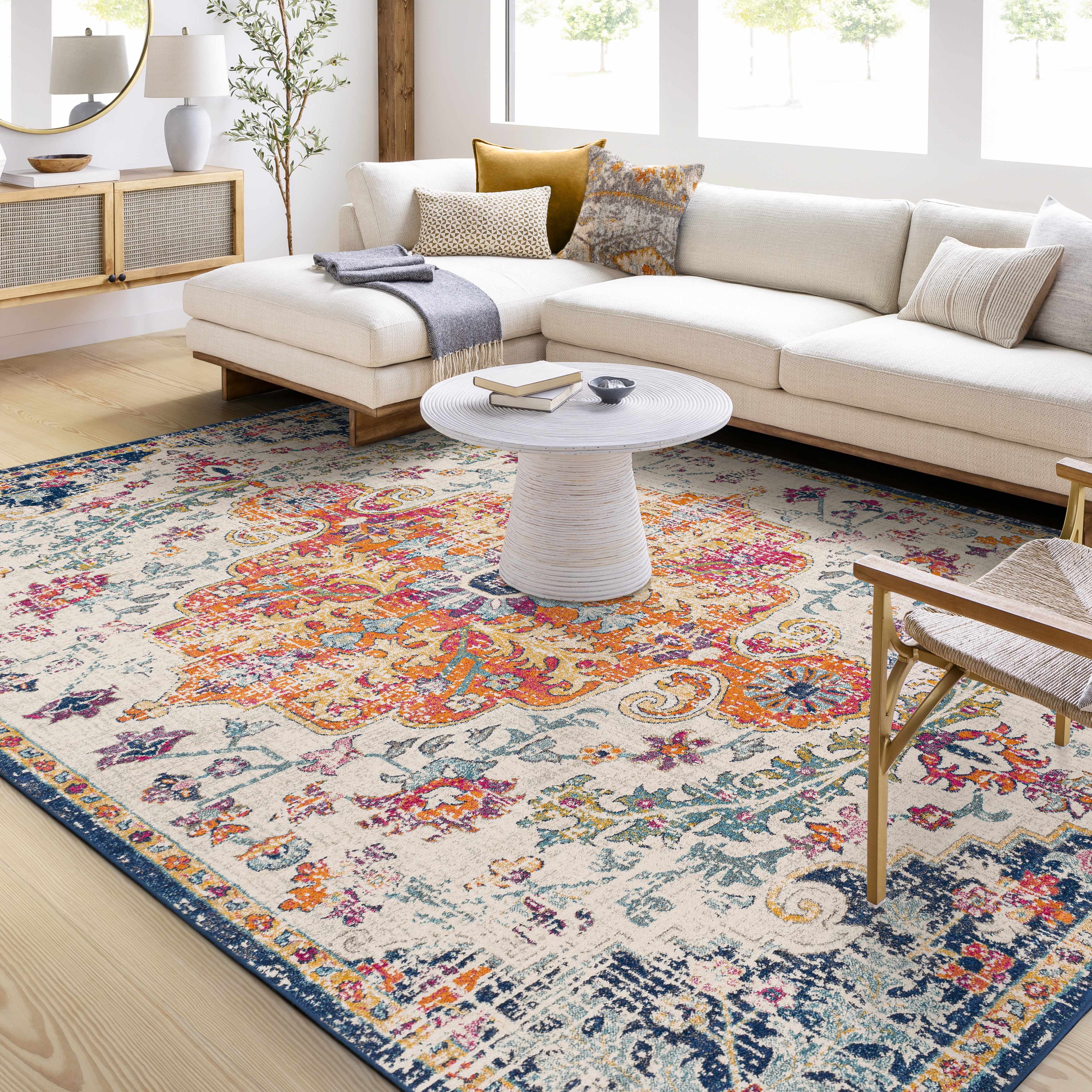 Bela Bodrum Area Rug  Machine Woven, Medium Pile  Burnt Orange
