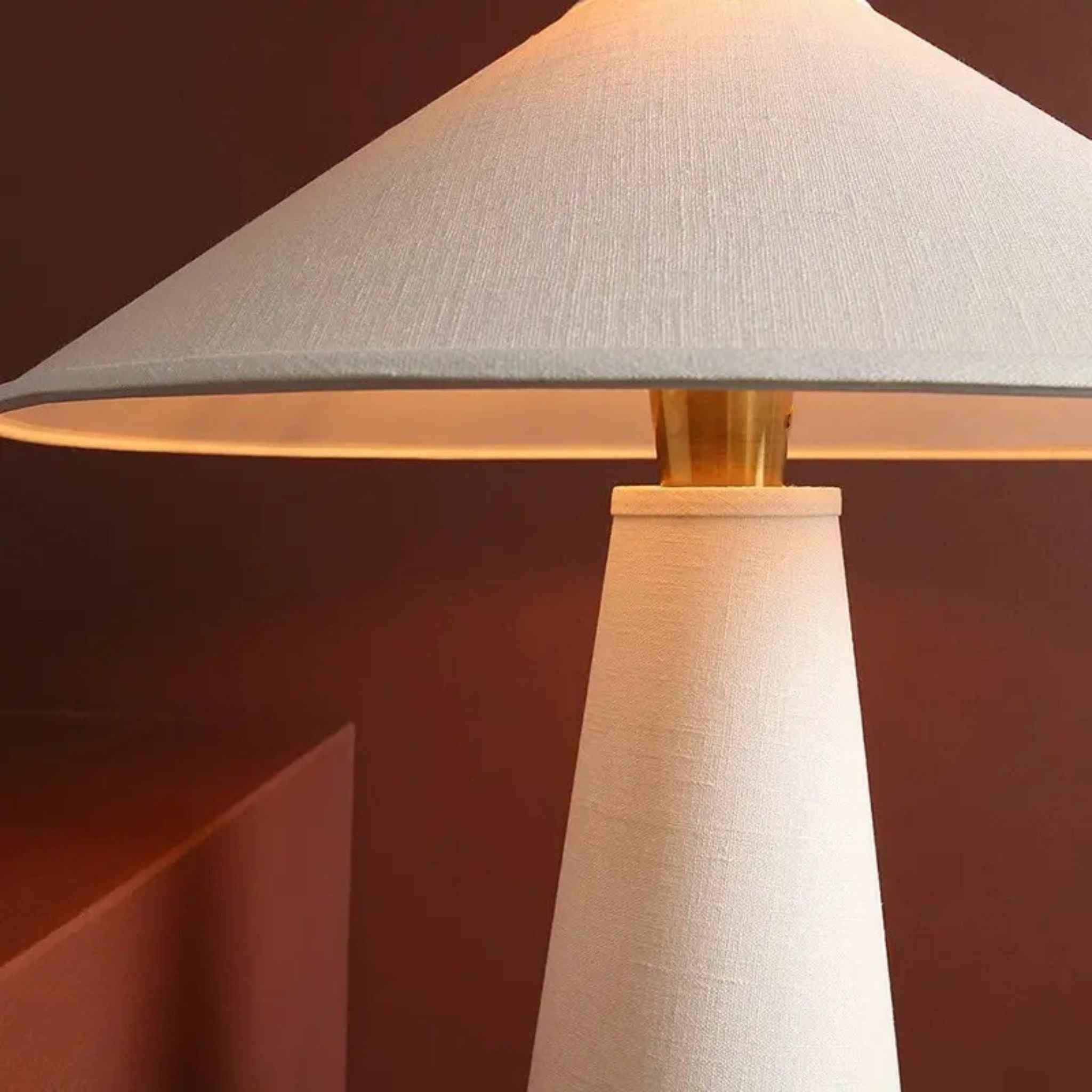 Bela Table Lamp | Cone-Shaped Design in White Linen