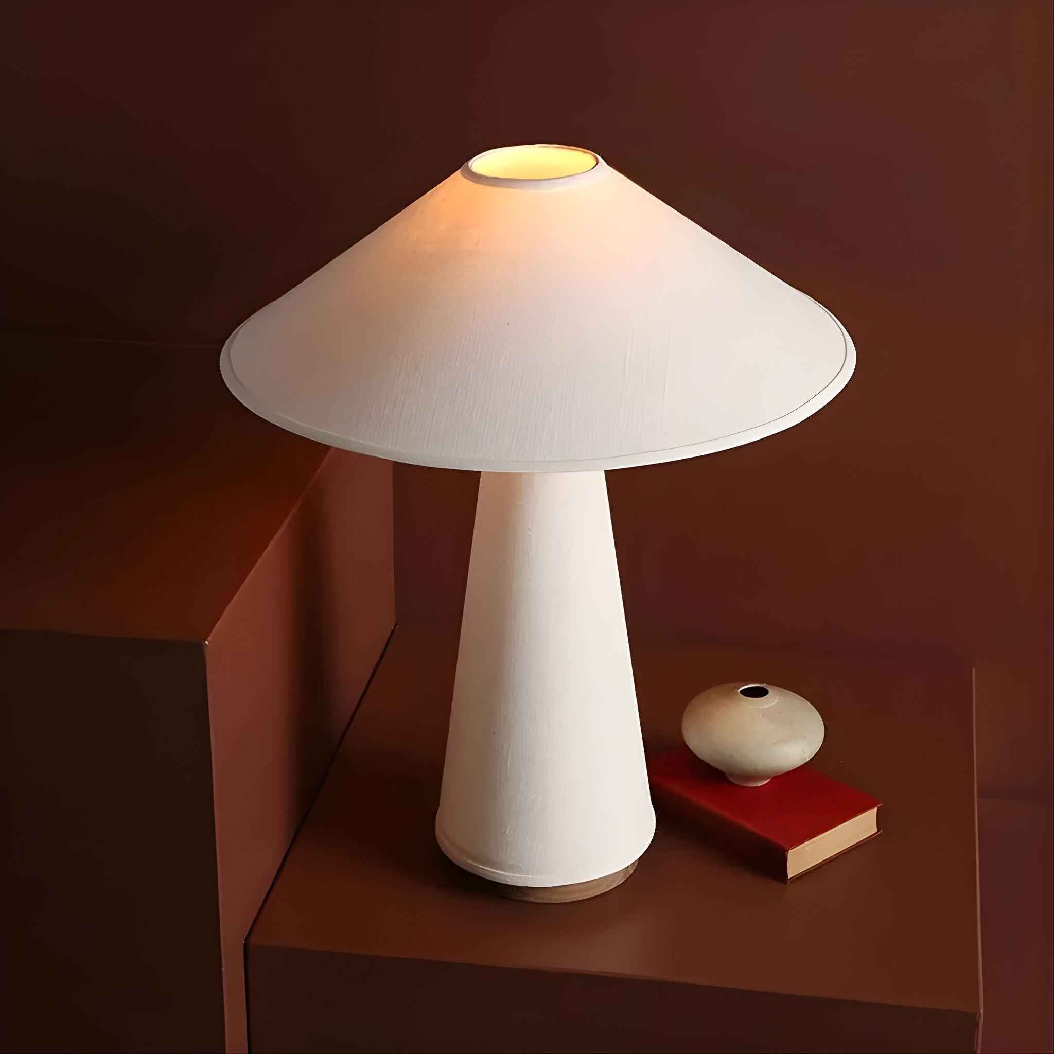 Bela Table Lamp | Cone-Shaped Design in White Linen