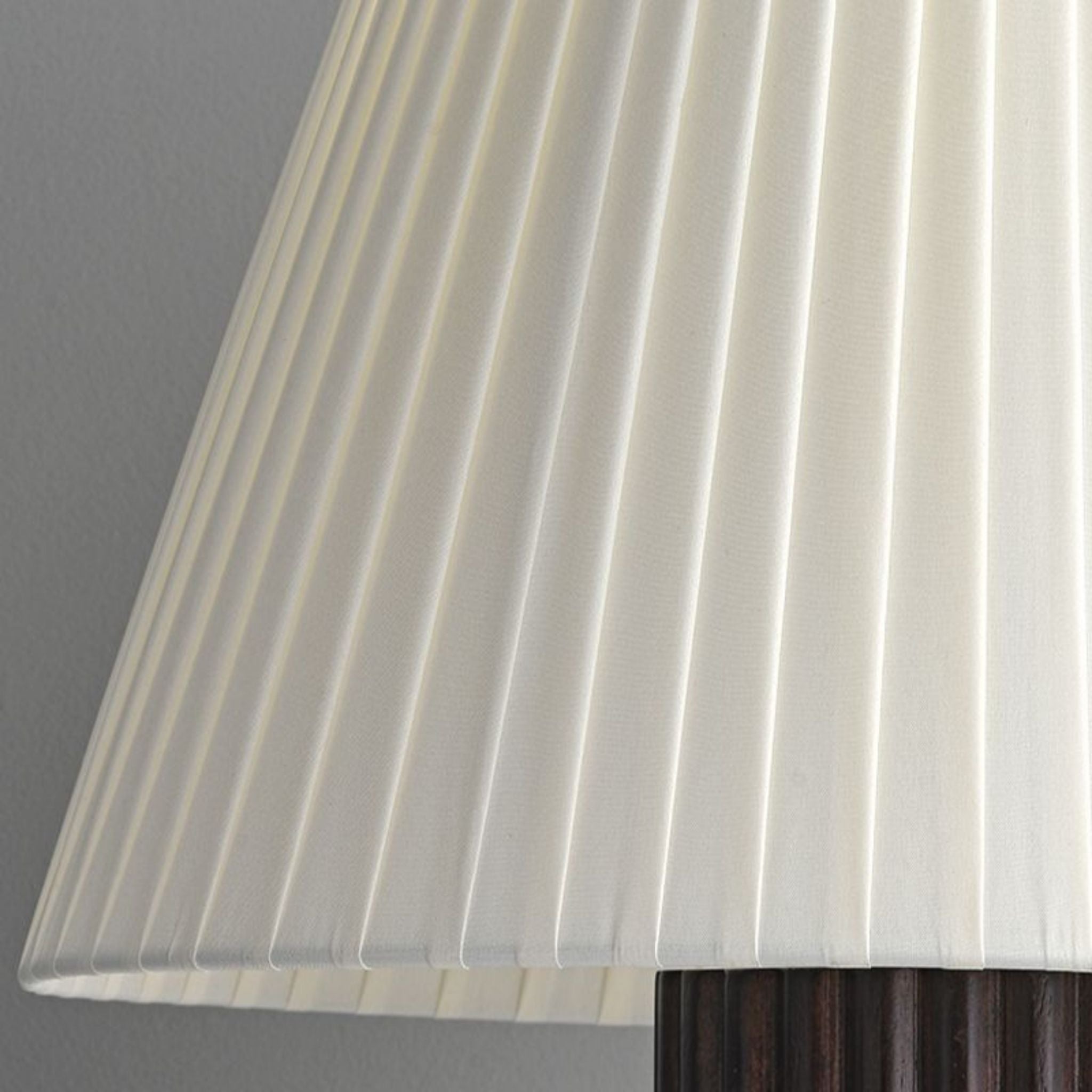 Bello Table Lamp | Dark Brown Ribbed Wood Base, Pleated Shade