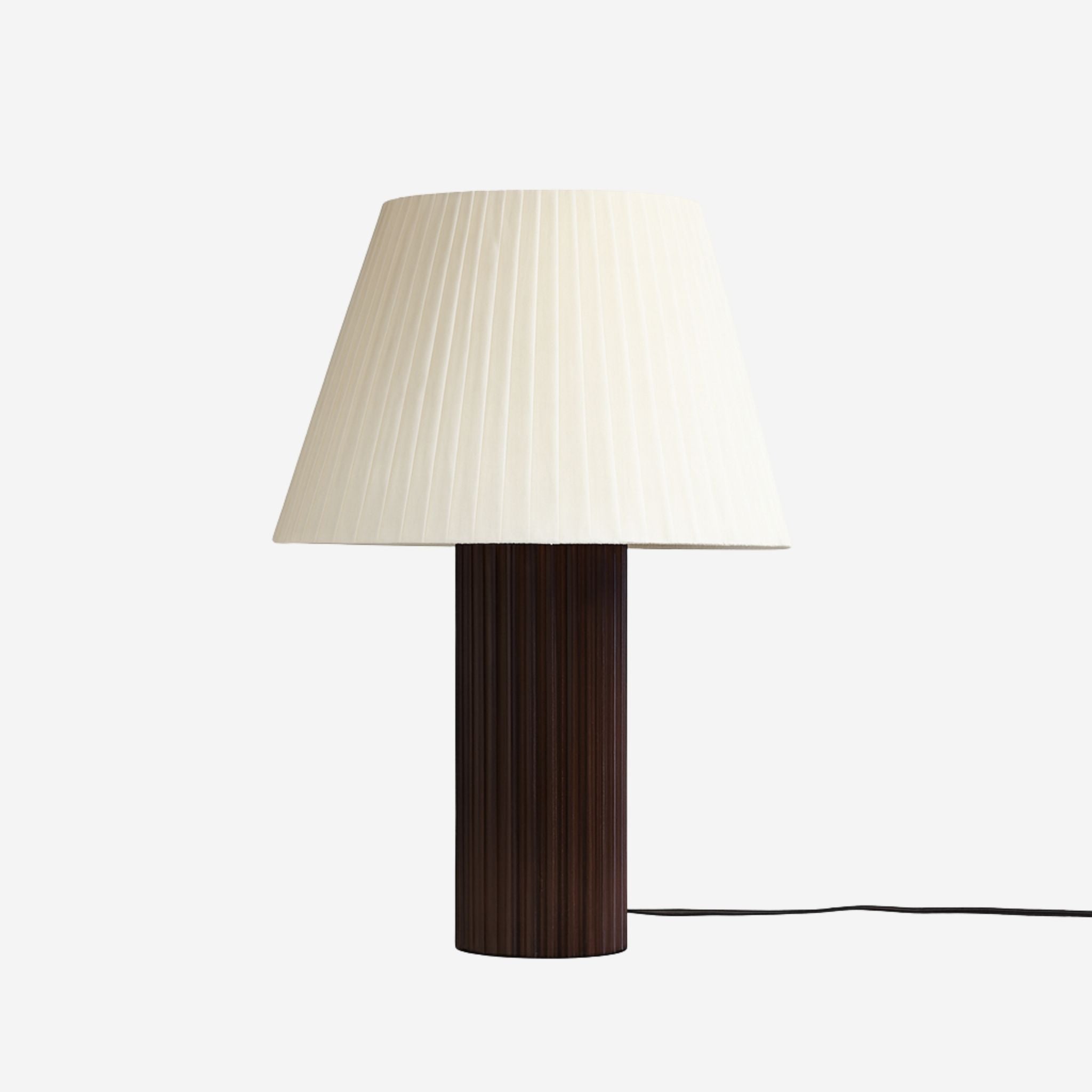 Astra Table Lamp | Dark Brown Ribbed Base, Pleated Shade