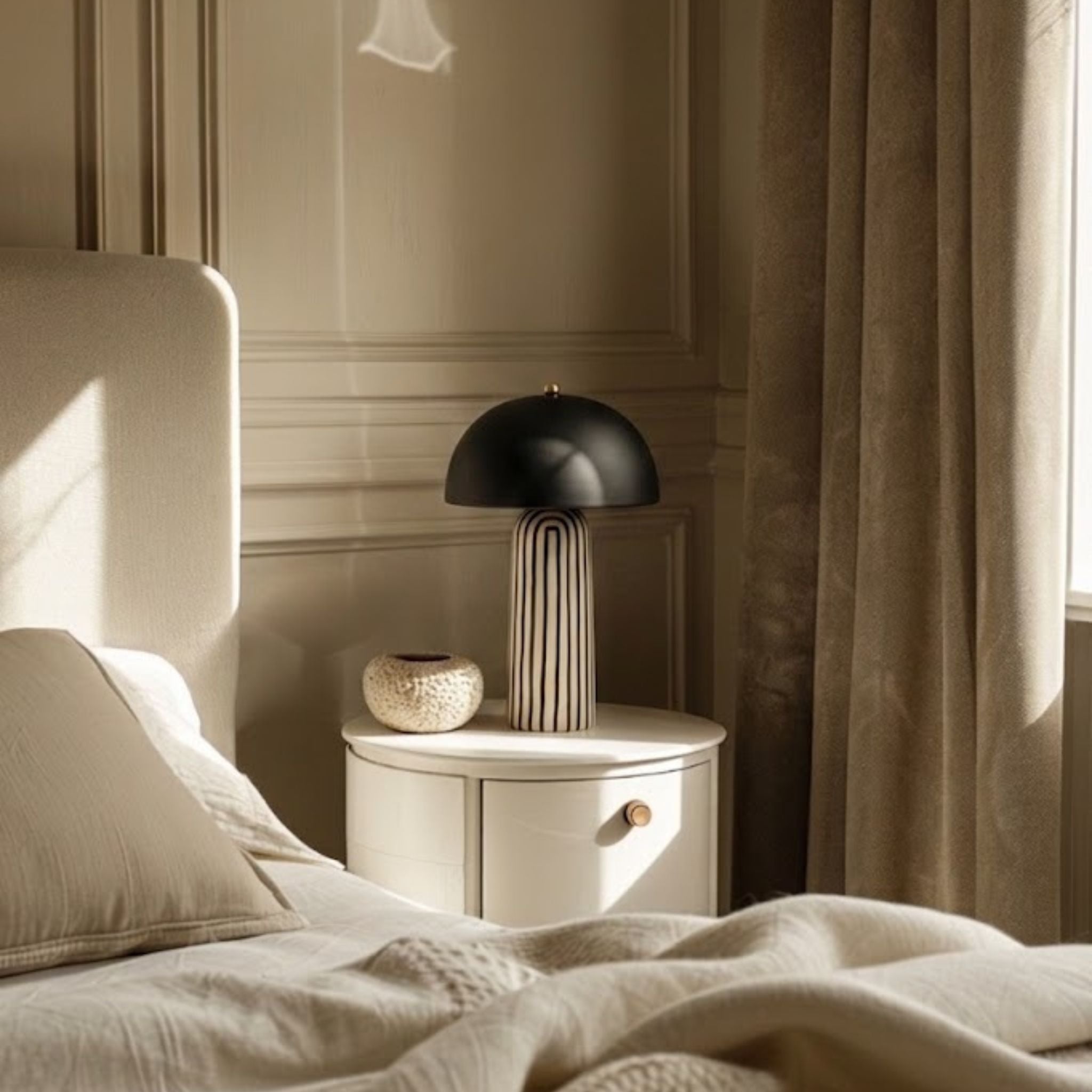 Bari Zebra Table Lamp | Striped Ceramic, 45 cm