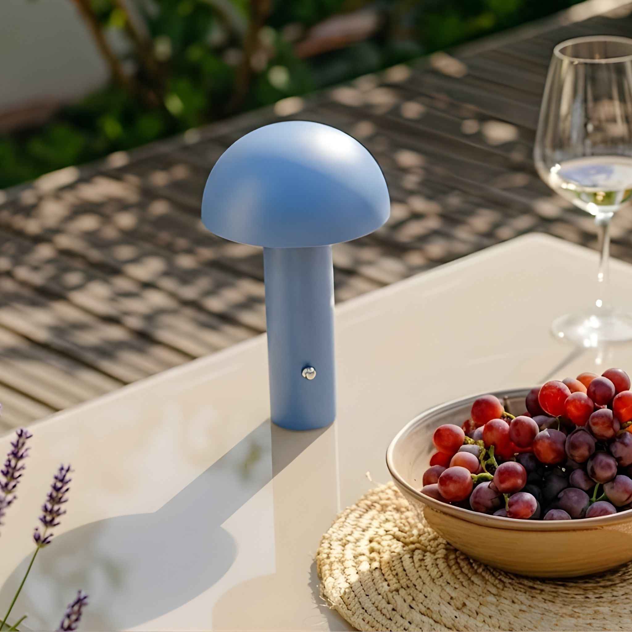 Bela Portable Table Lamp | Wireless, Rechargeable Blue Design