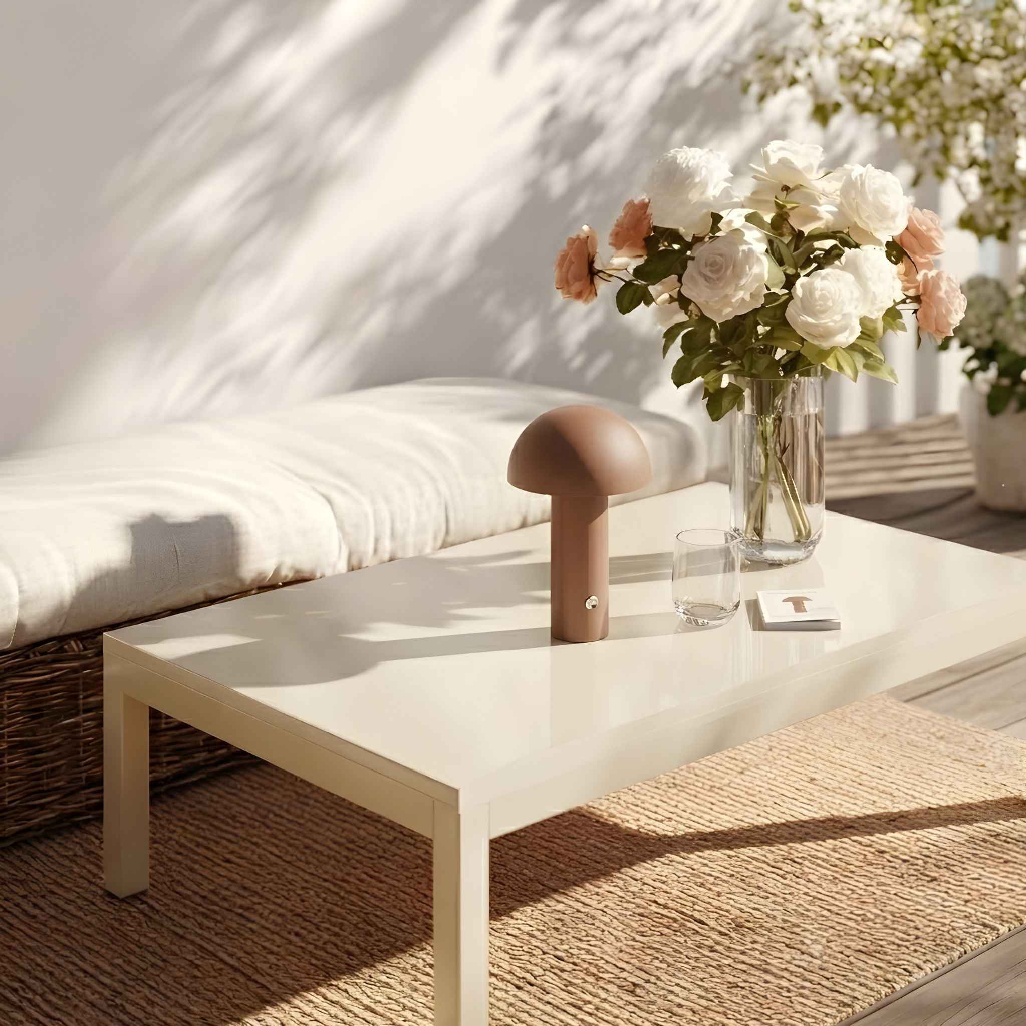 Bela Portable Table Lamp | Wireless & Rechargeable, Brown 25 cm