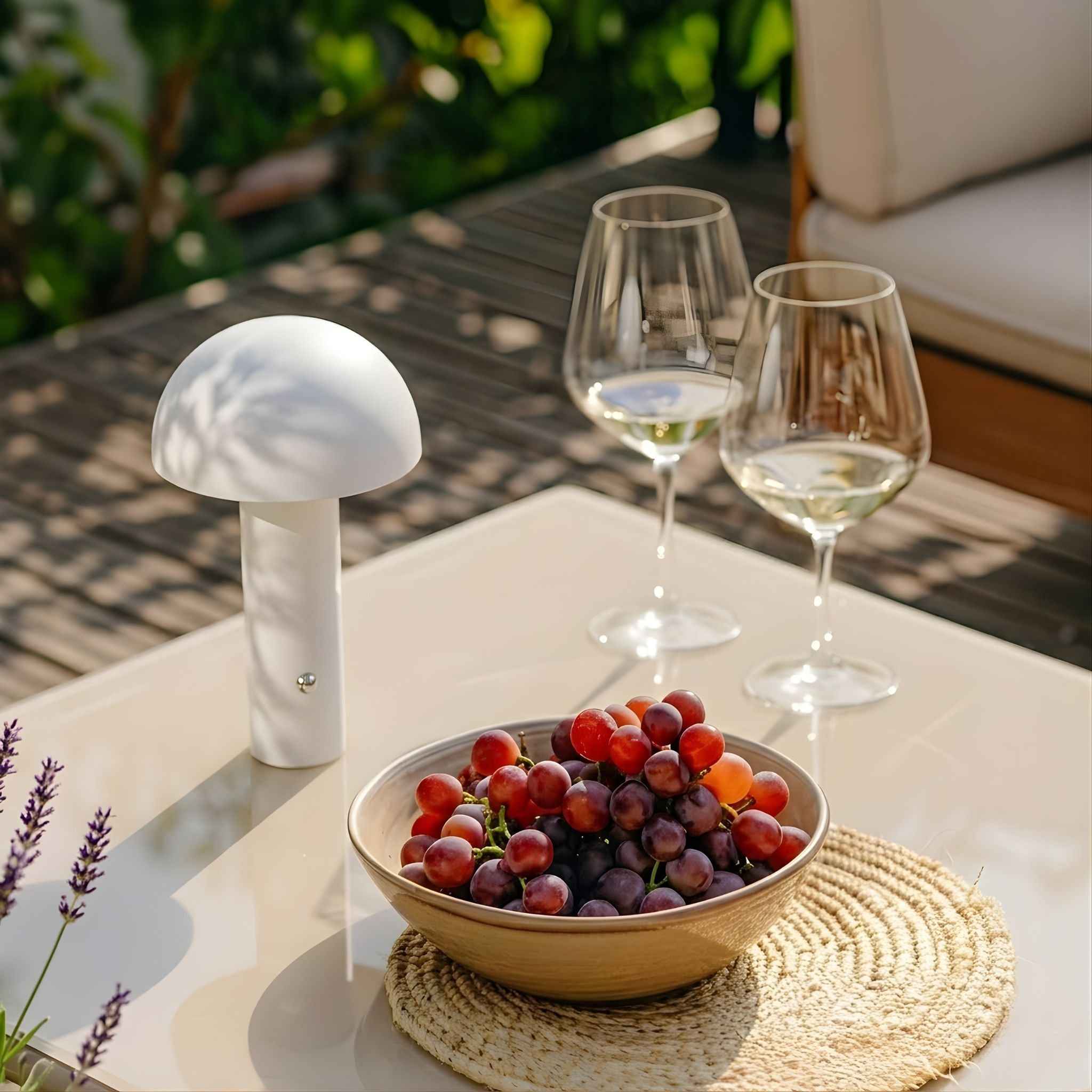Dalia Portable Table Lamp | Wireless, Minimalist Design - White 25 cm