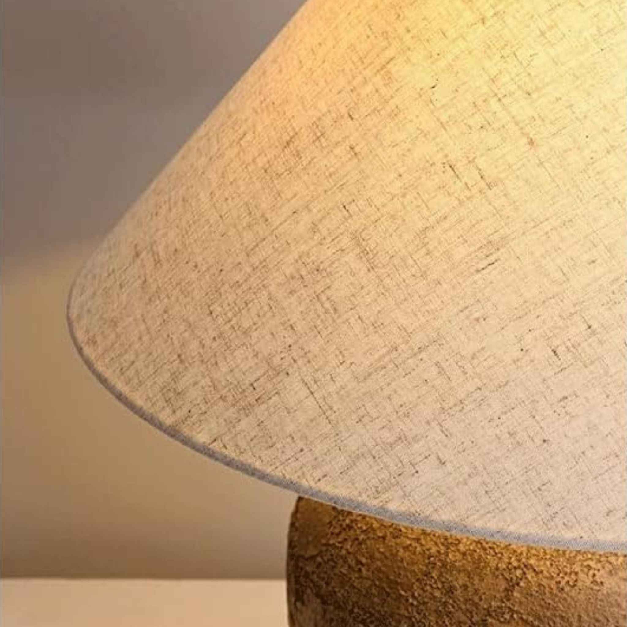 Elysian Table Lamp | Rustic Ceramic Base & Linen Shade