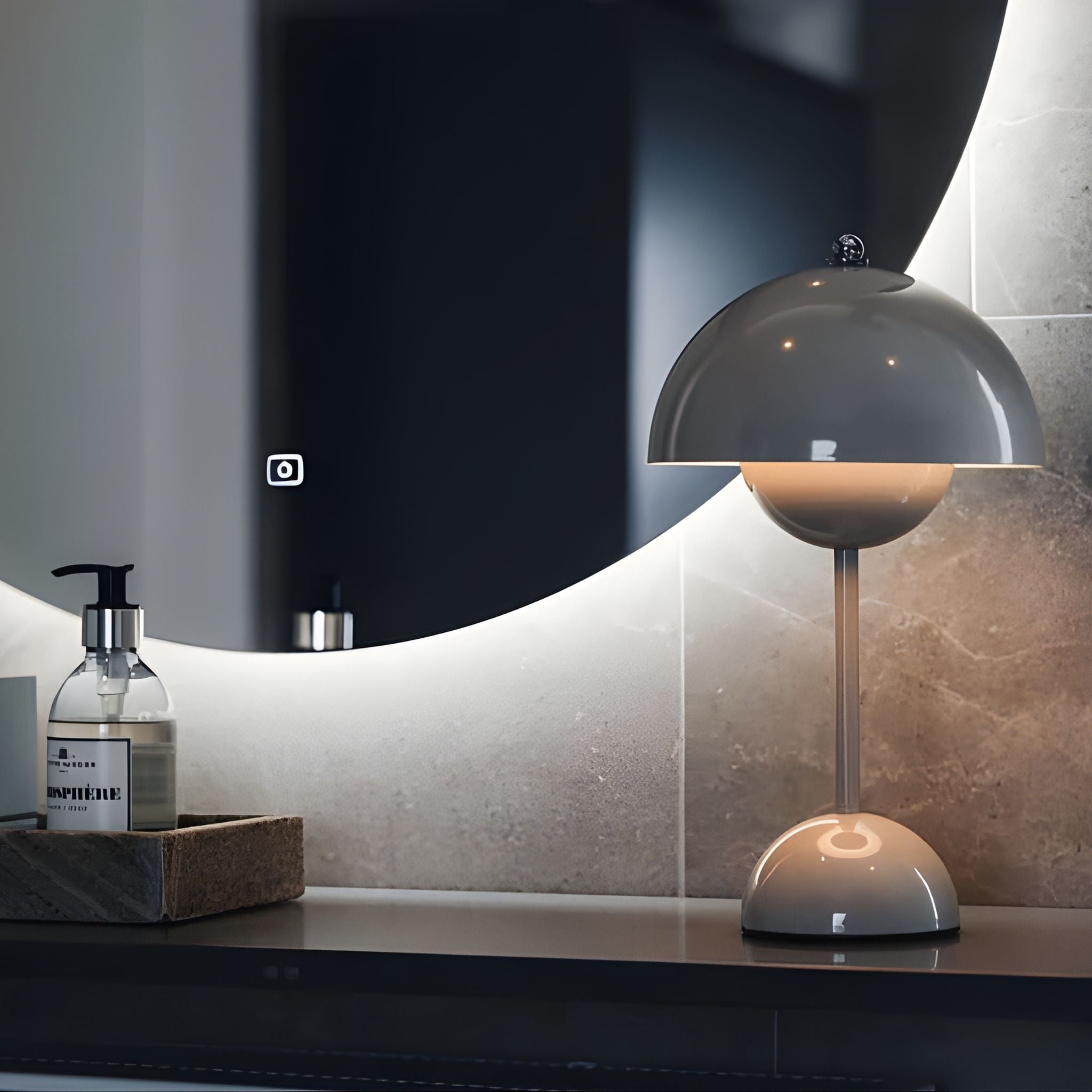 Bello Portable Table Lamp | Wireless & Rechargeable, Greige 30 cm