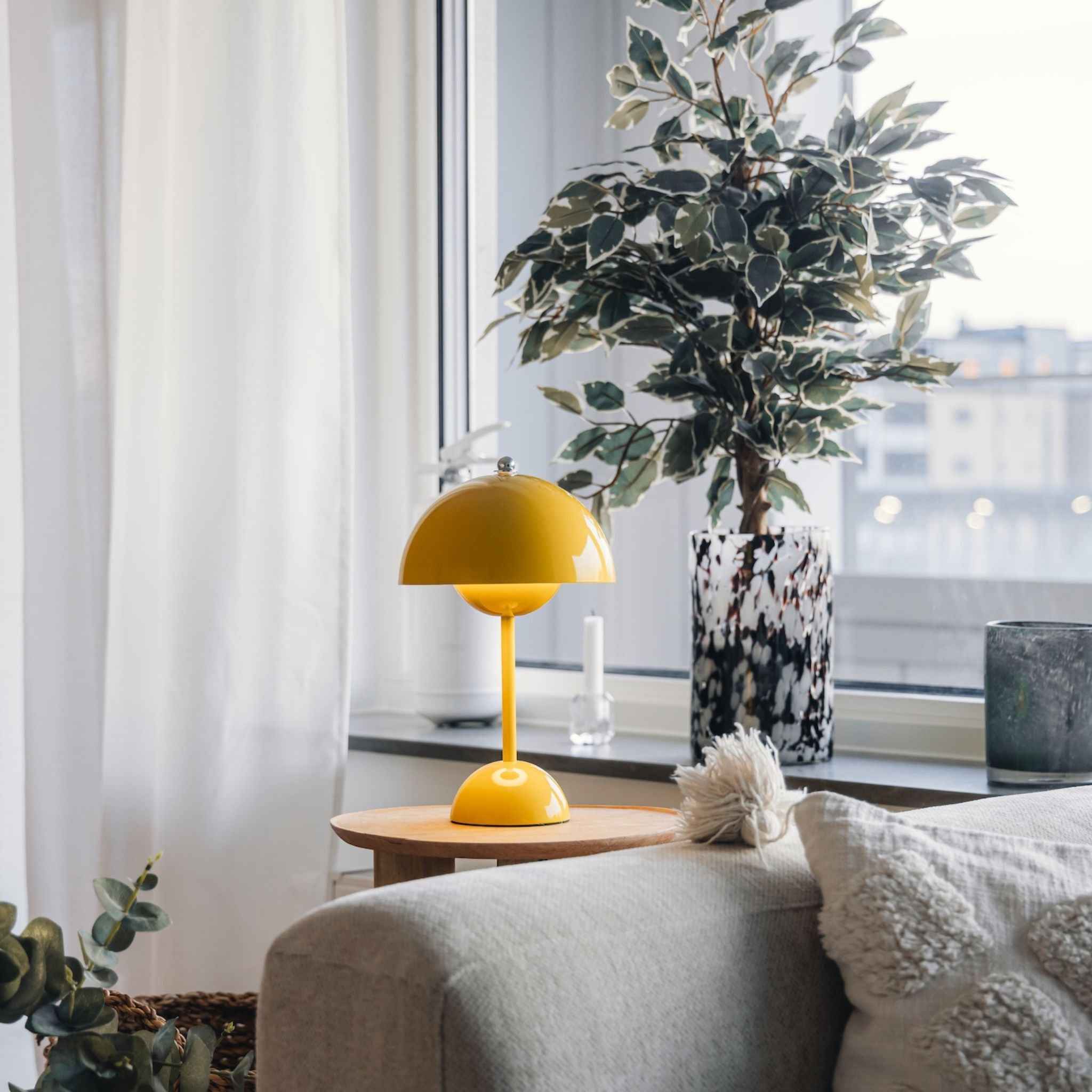 Bello Table Lamp | Portable, Rechargeable Yellow Design