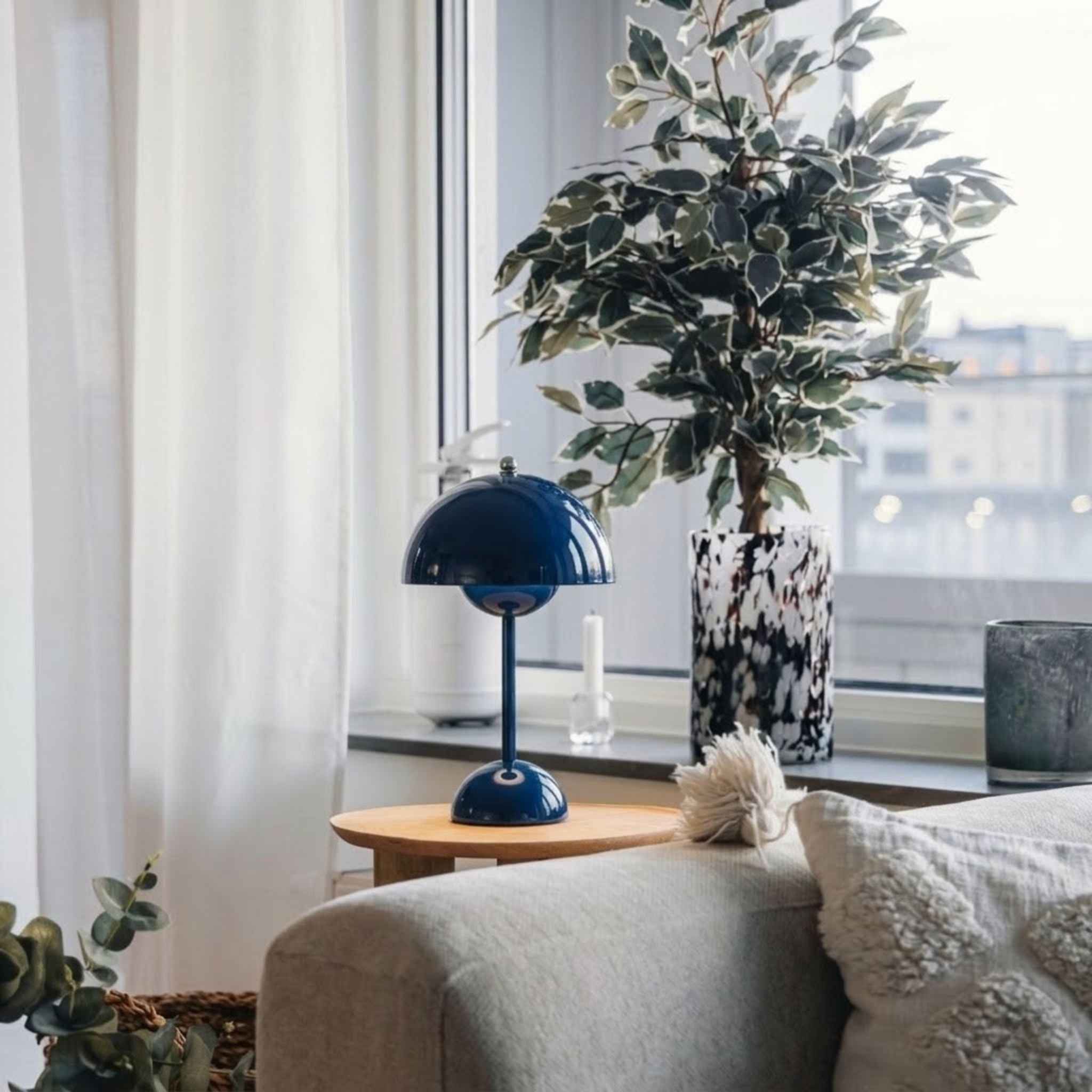 Bello Portable Table Lamp | Dark Blue, Wireless & Rechargeable