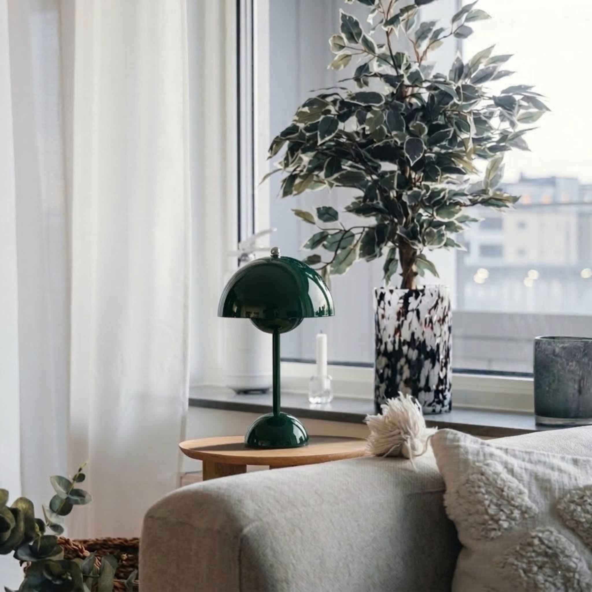 Bello Portable Table Lamp | Green, Wireless & Rechargeable