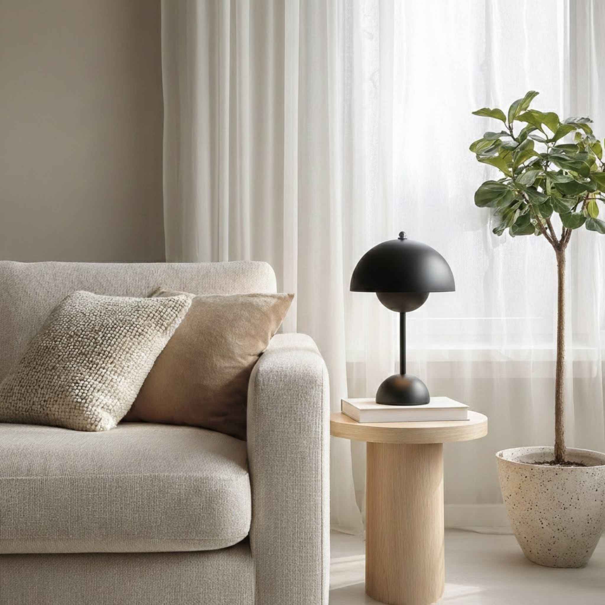 Bello Portable Table Lamp | Wireless & Rechargeable, Black 30 cm
