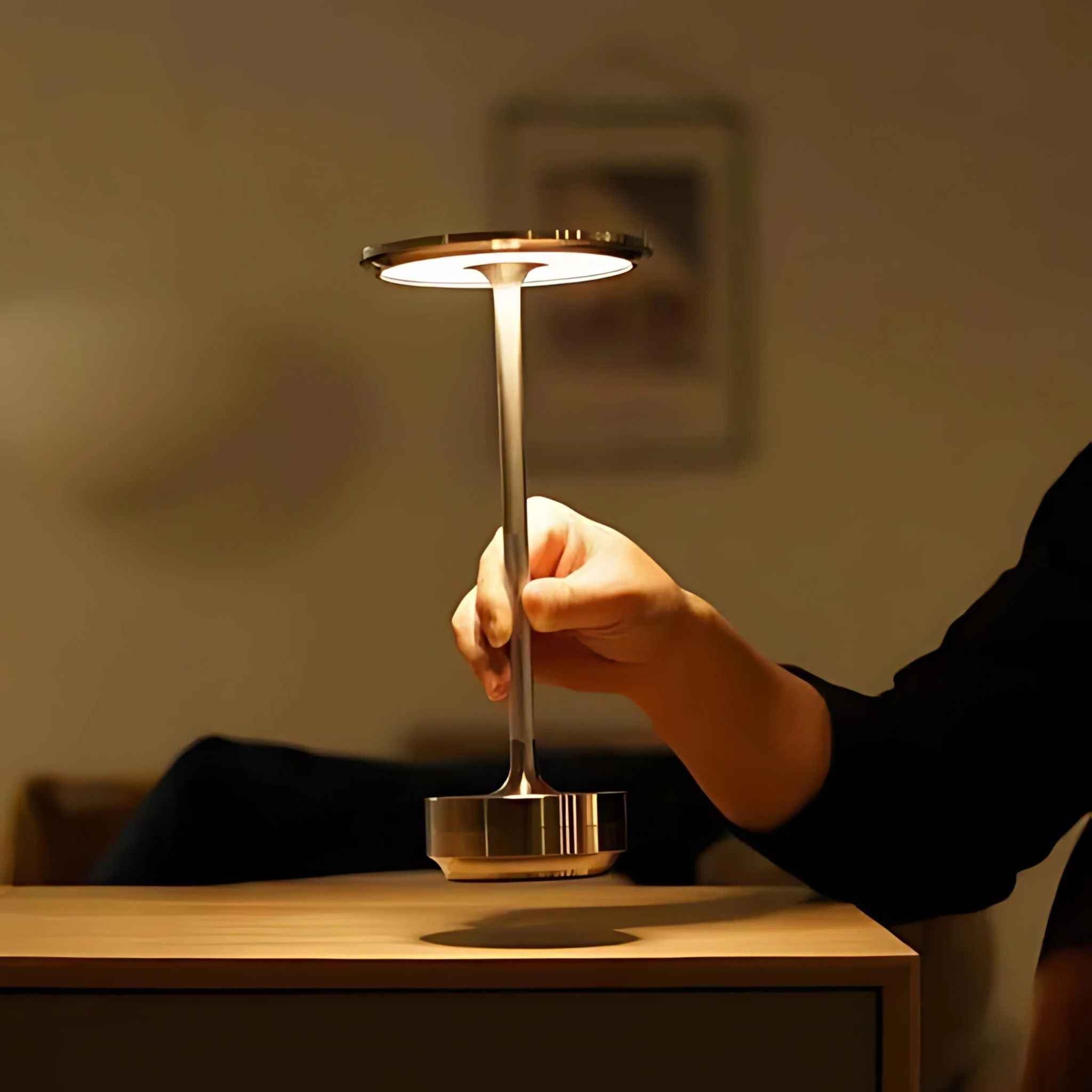 Brix Portable Table Lamp | Brass Finish, Wireless & Rechargeable
