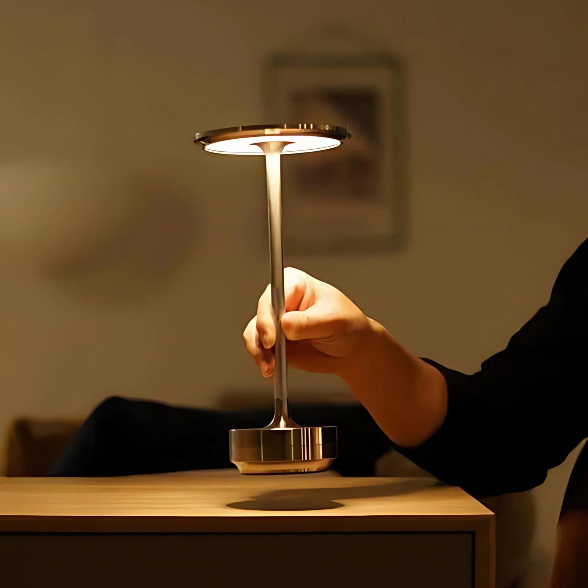 Brix Portable Table Lamp | Brass Finish, Wireless & Rechargeable