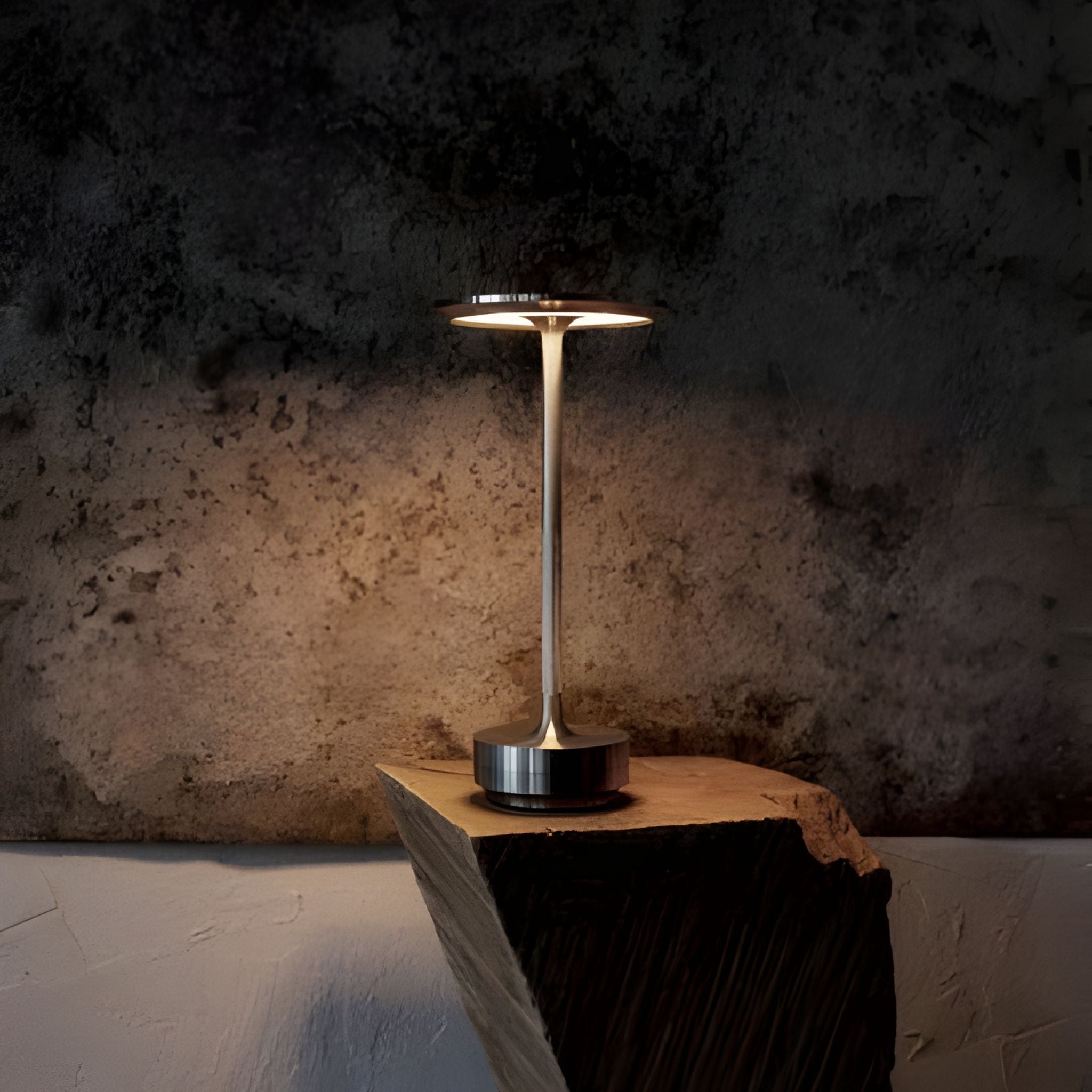 Brix Portable Table Lamp | Chrome, Wireless & Rechargeable