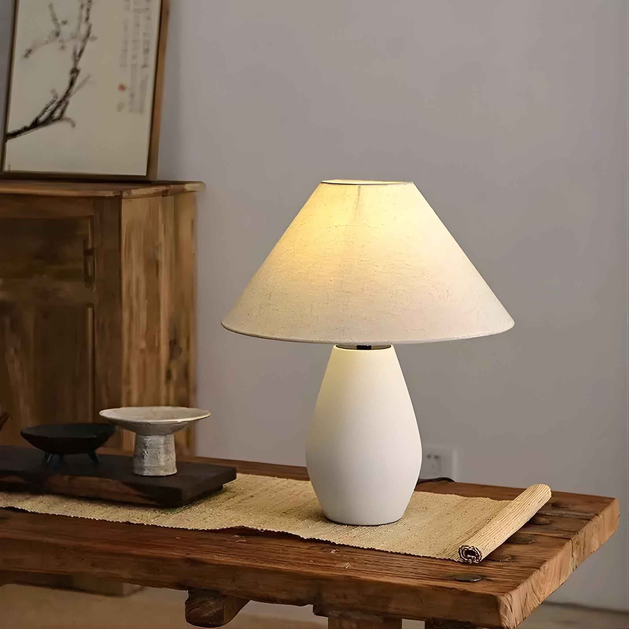 Elysia Table Lamp | Classic Ceramic Design, Warm Beige Shade