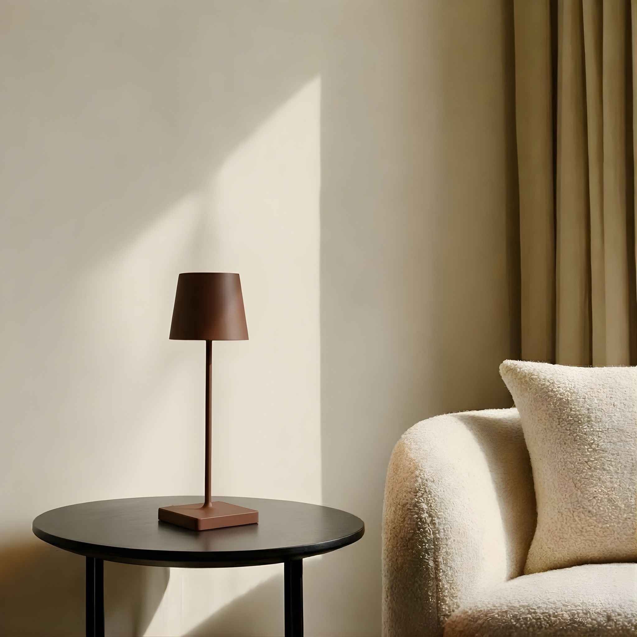 Belo Portable Table Lamp | Wireless & Rechargeable, Brown 38 cm