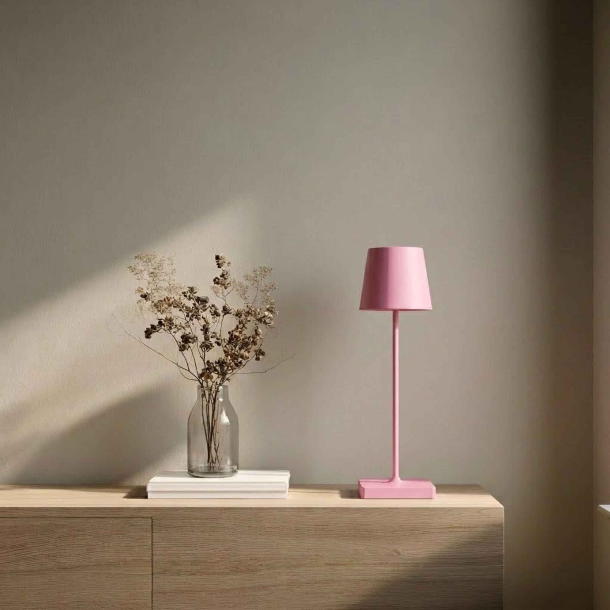 Pura Portable Table Lamp | Wireless & Rechargeable, Pink 38 cm