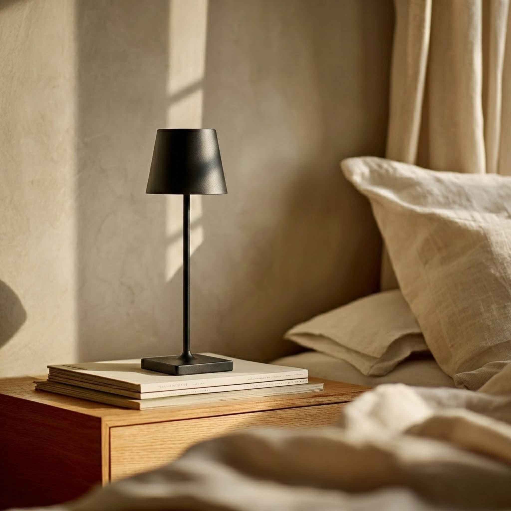 Bela Portable Table Lamp | Wireless & Rechargeable, Black 38 cm