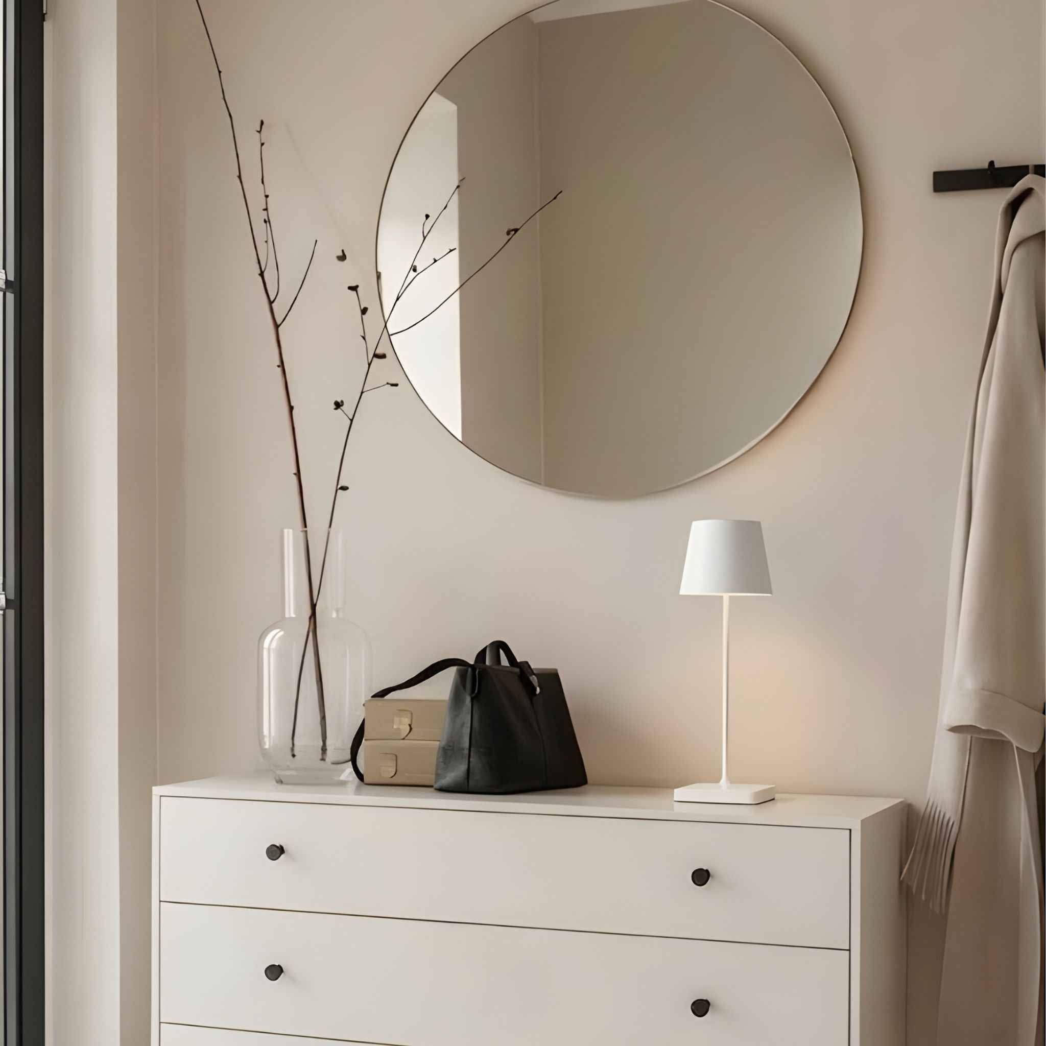 Olive Portable Table Lamp | Wireless & Rechargeable, White 38 cm
